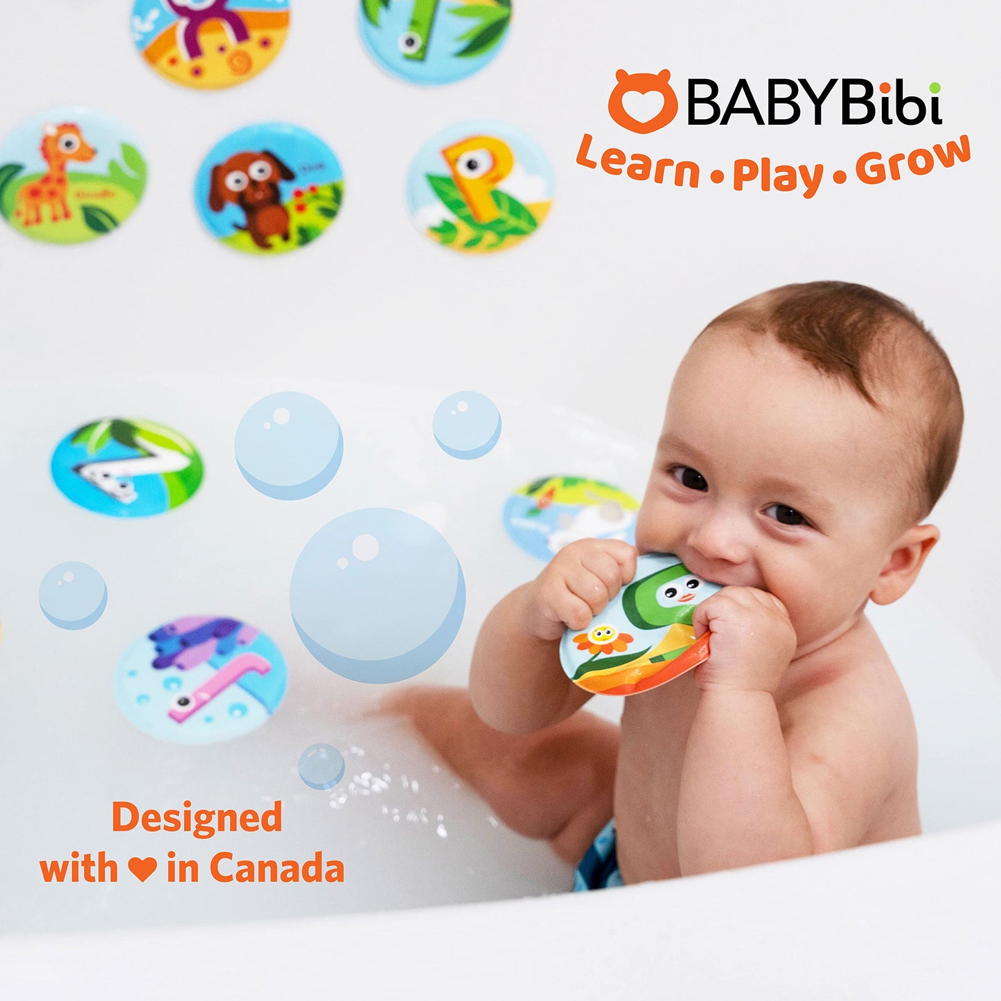 Floating Animals & Alphabet Flash Cards for Bathtub. Preschool Learning Toddler Flash Cards. Educational Bath Toys for 18 Months+ (Set of 26)
