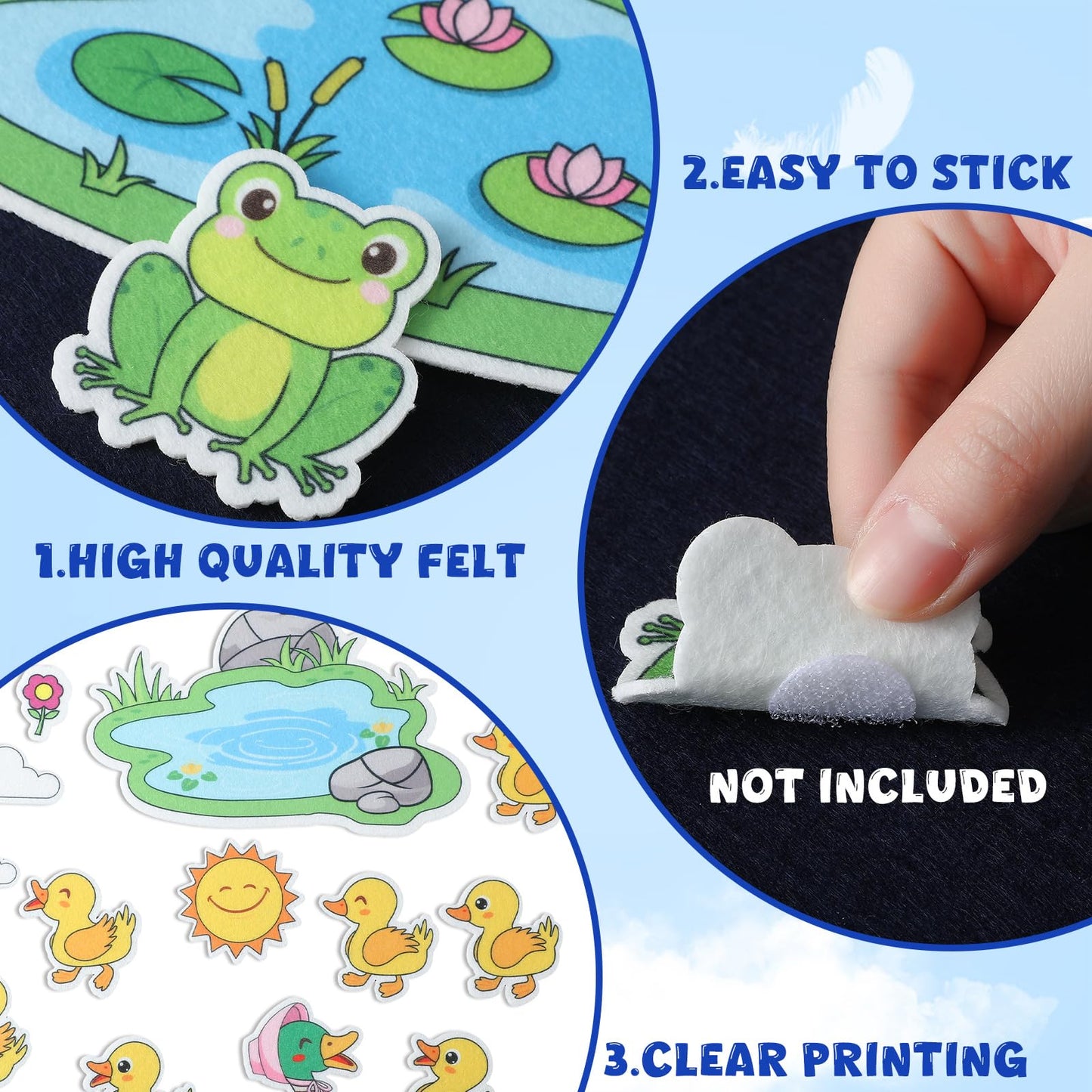 Windkream 12 Set Felt Board Stories Pieces Set Felt Animals Bible Fairy Tales for Preschool Animals Figures Flannel Board Stories for Toddlers Preschool Kindergarten Storytelling(Fairy Tales)