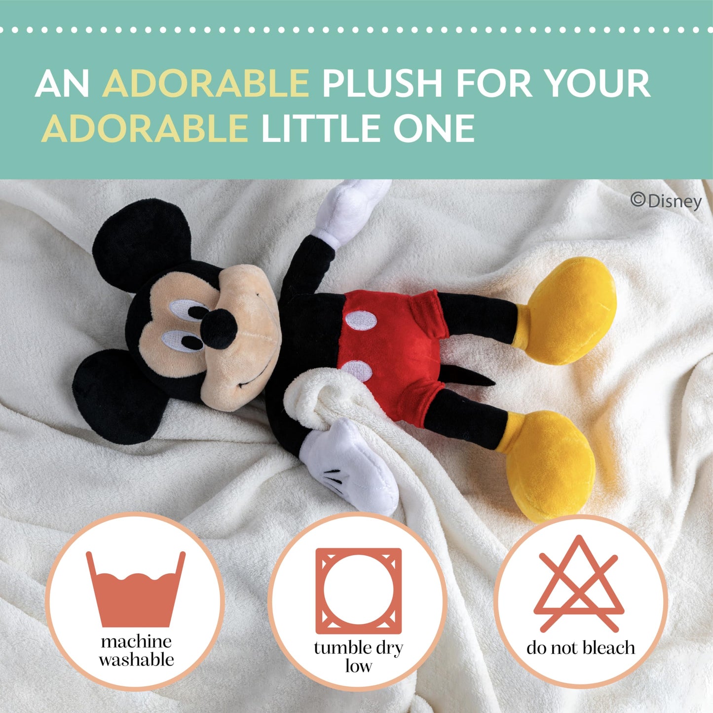 Disney Mickey Mouse Plush Doll - Super Soft and Cuddly - 15.5 inch - Stuffed Animals - Novelty Character Collectibles