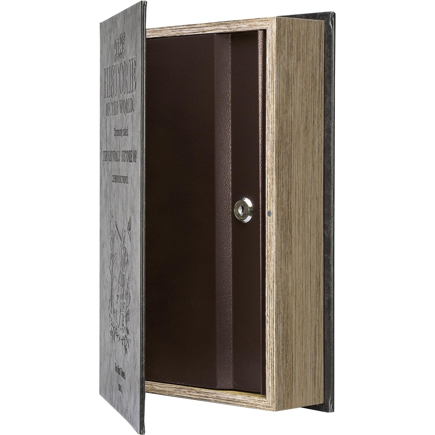 Barska Large Antique Book Lock Box with Key Lock , 8.75" x 2.75" x 13", black