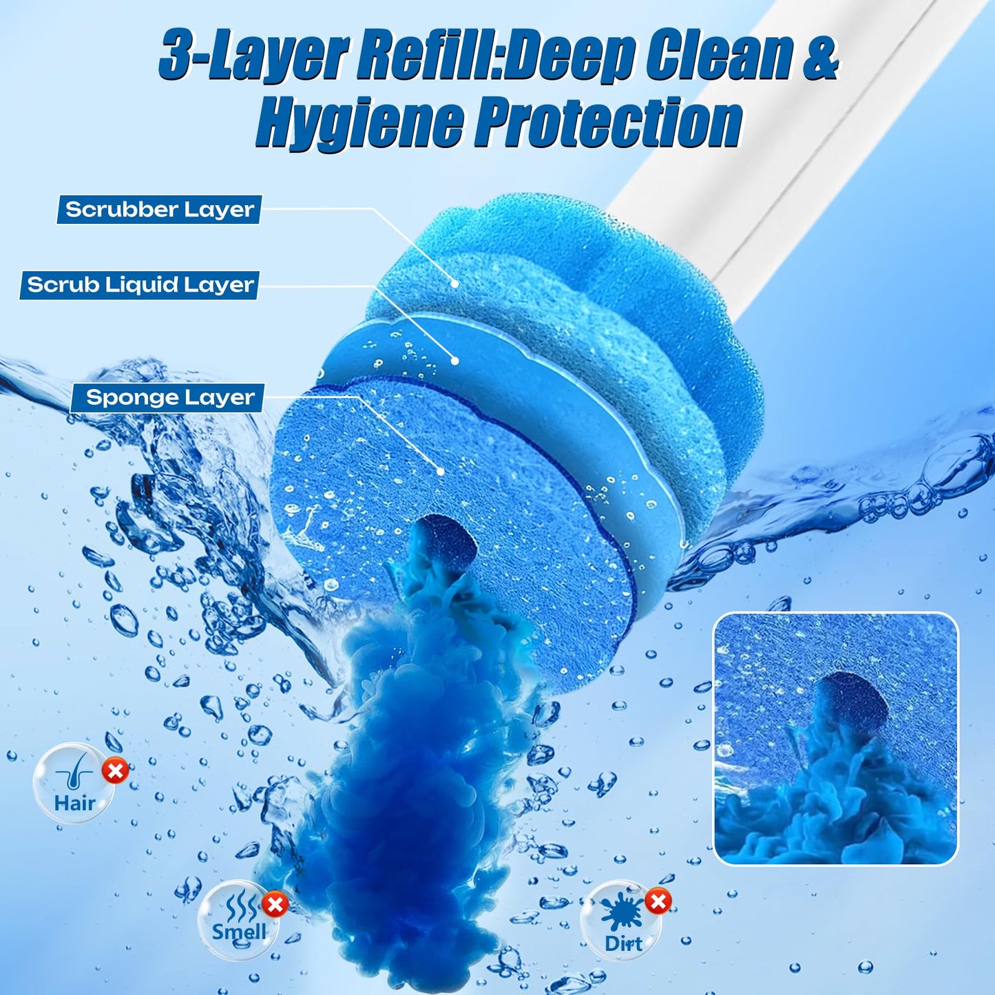 Disposable Toilet Brush and Holder Set, 2 Pack Toilet Wand Kit with 72 Refills, Wall Mounted Toilet Bowl Cleaner System Kit, Toilet Scrubber for Bathroom Cleaning Sink Bathtub