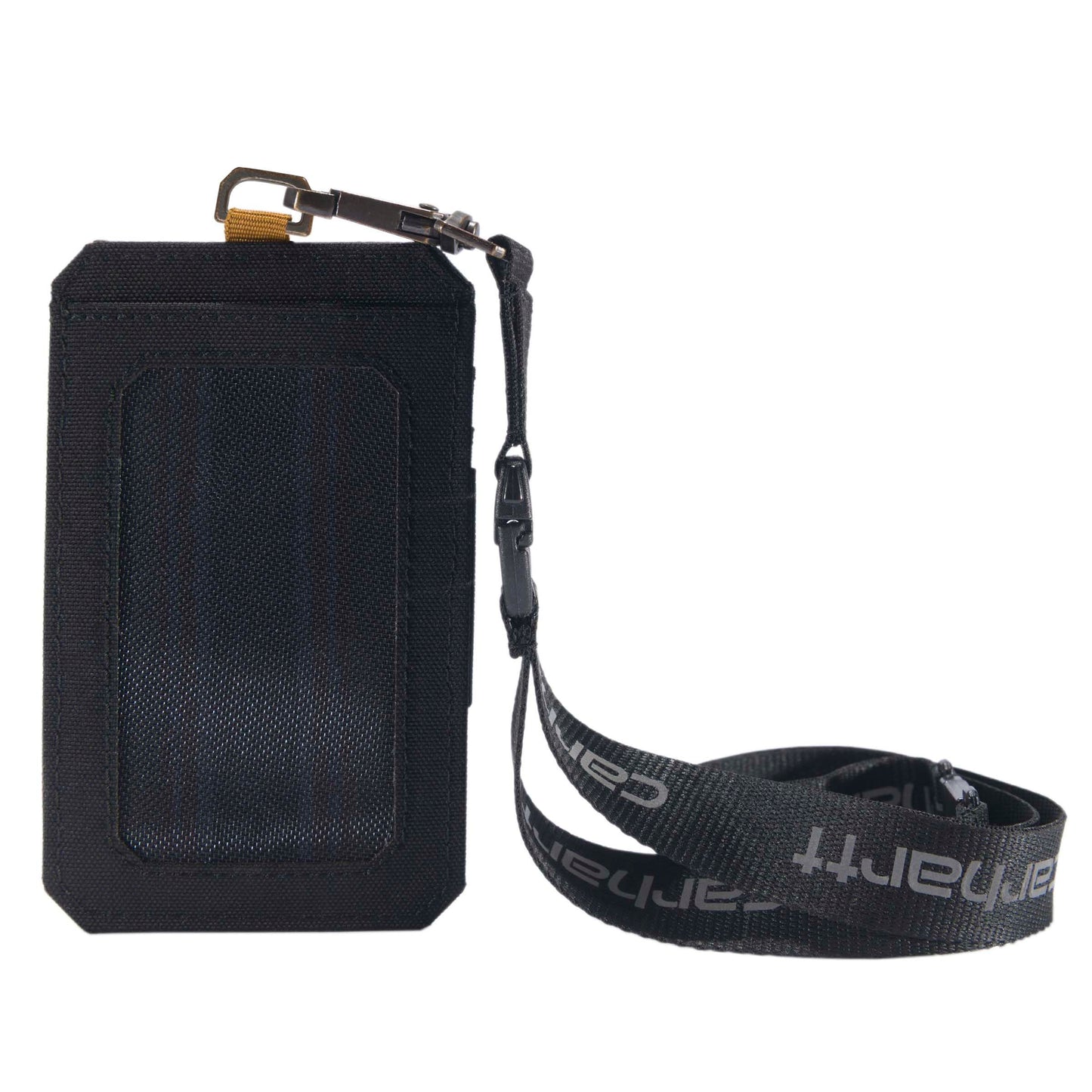 Carhartt unisex adult Nylon Duck Id Holder and Lanyard, Water-repellent Canvas Id Holder With Reflective Lanyard Wallet, Nylon Duck (Black), One Size US