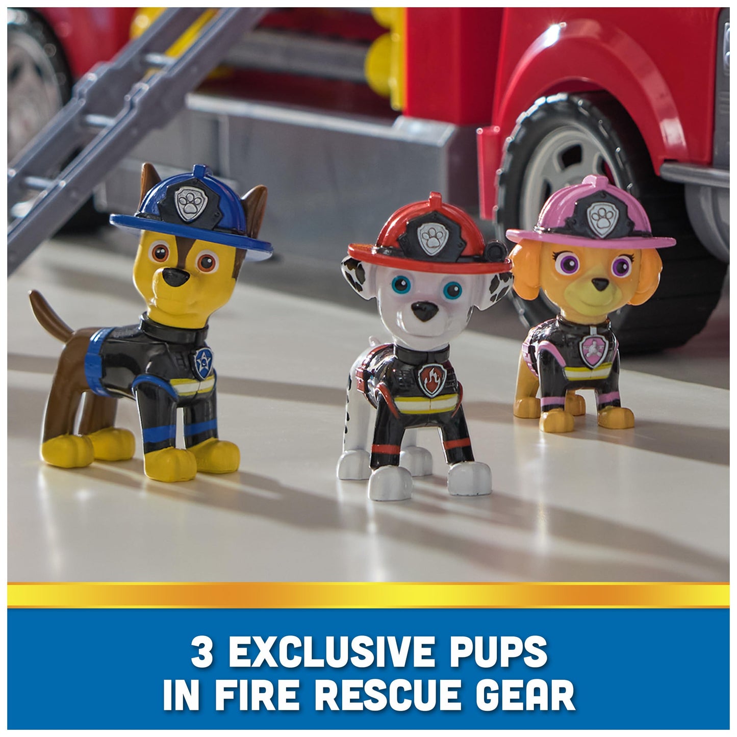 PAW Patrol Ultimate Rescue Fire Truck with 2 Ft. Ladder, Lights, Sounds, a Mini Toy Car, Chase, Marshall & Skye Figures, Toys for Boys & Girls Ages 3+