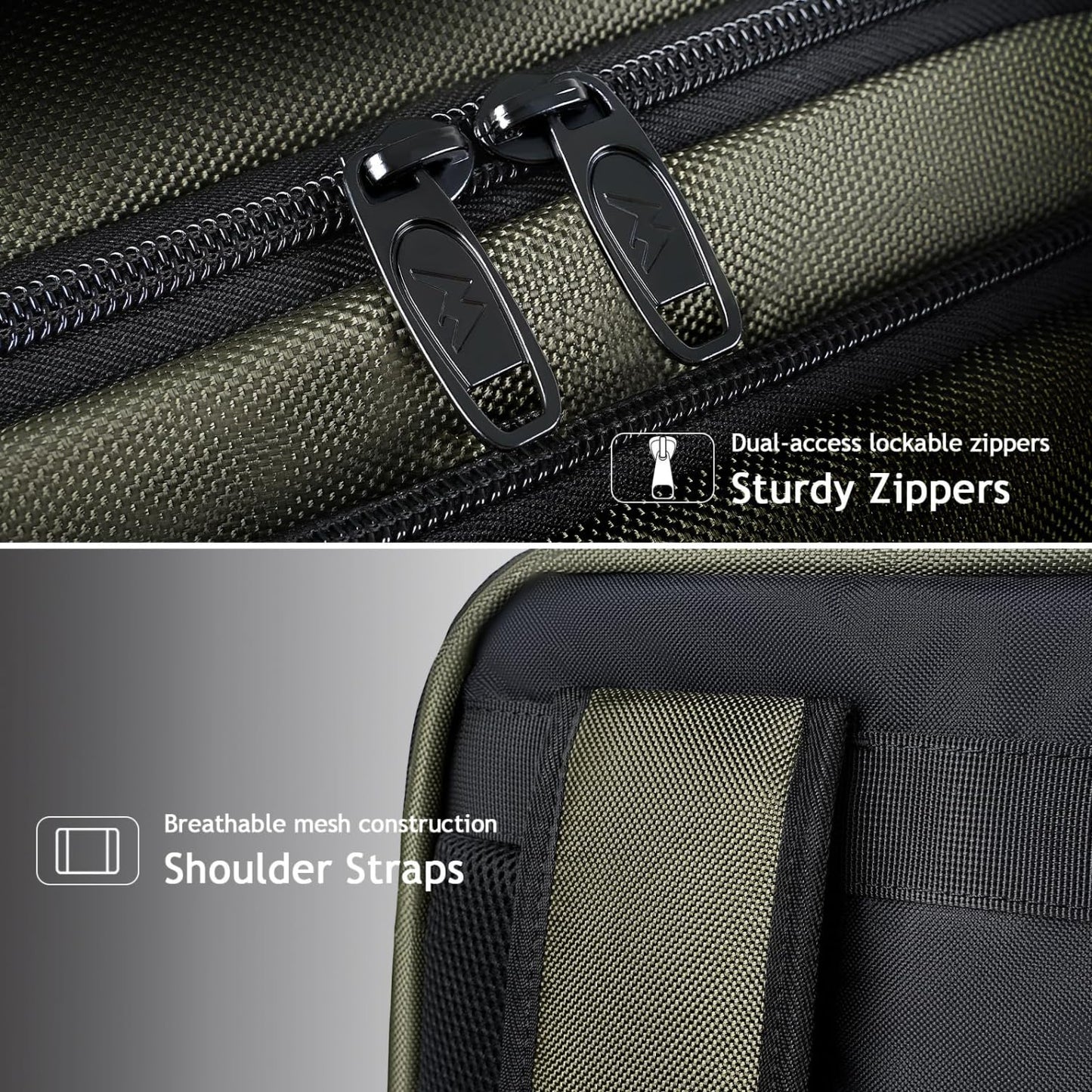 MATEIN Carry on Travel Laptop Backpack, Large Flight Approved Personal Item Travel Backpack with Shoe Compartment, Water Resistant Weekender Overnight Bag Fit 17 Inch Laptop, Green