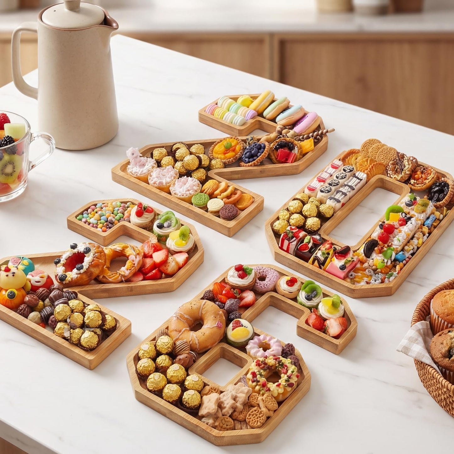 2026 Graduation Party Decorations Numbers Charcuterie Board Box - Bamboo Tray for Graduation Centerpieces - Class of 2026 Table Decoration for College High School
