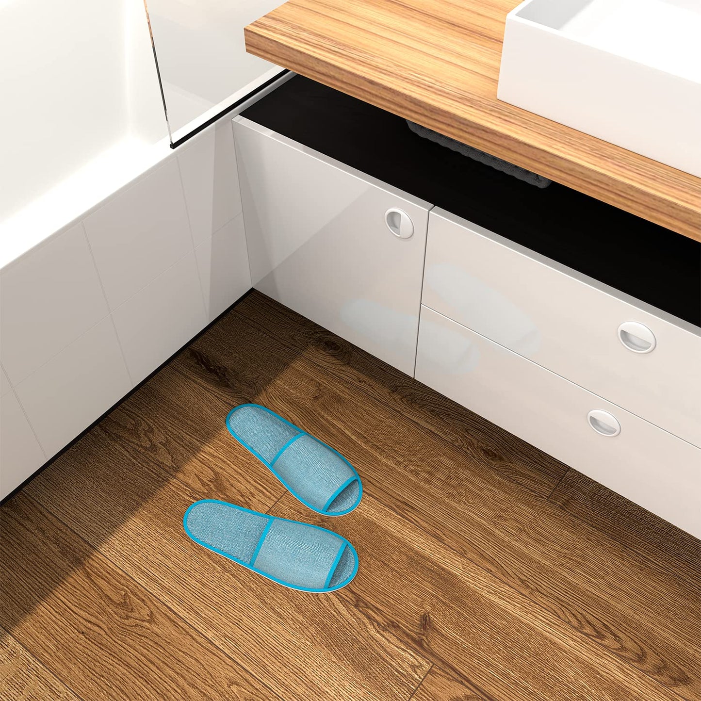 Maeline Bulk 36 Pairs Disposable House Slippers for Family, Guests - Slip-on Open Toe Indoor Home Spa Hotels Office Slipper for Women, Men