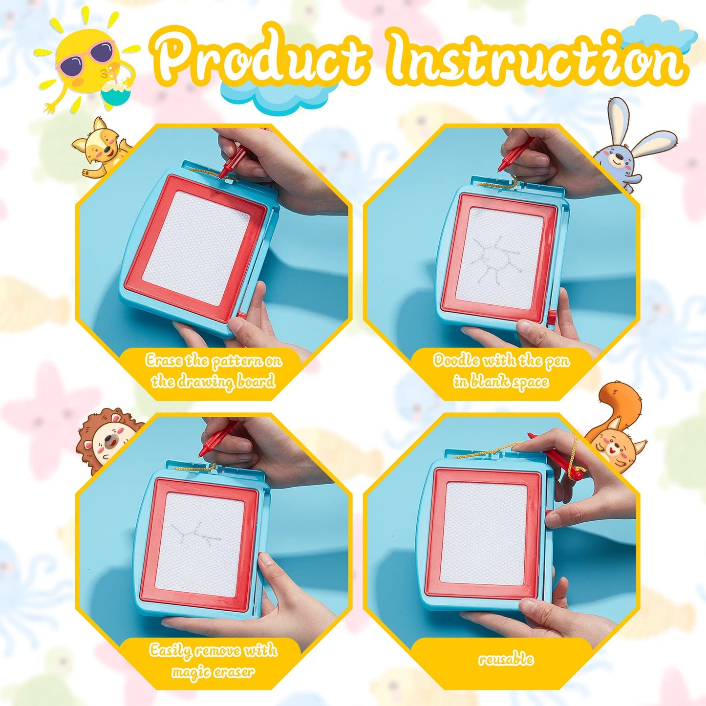 24 Pieces Mini Magnetic Drawing Board for Kids Toddler, Erasable Small Doodle Drawing Board Bulk Writing Painting Sketching Pad Toy for Classroom Rewards Party Favors Student Gifts(Classic)