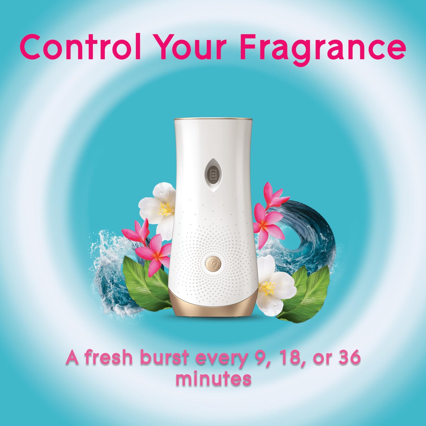 Glade Automatic Spray Refill, Air Freshener for Home and Bathroom, Aqua Waves, 6.2 Oz, 6 Count