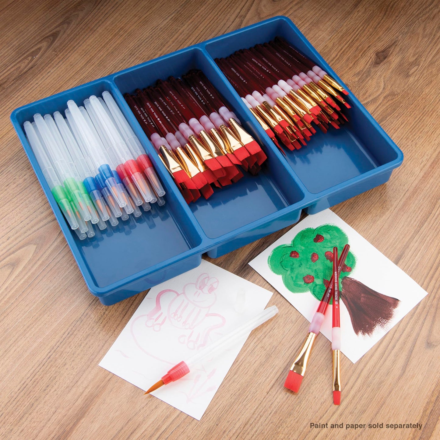 Royal Brush Big Kids Choice Brush Bonus Flat Classroom Pack, Assorted, Set of 72 Brushes and 12 Aprons - 406839