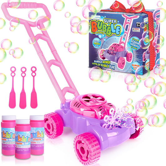 ArtCreativity Bubble Lawn Mower for Toddlers 1-3, Bubble Machine for Kids, Gift for 2-Year-Old Girl, for Grandkids, Push Toys for Kids Age 1 2 3+ Birthday Gifts for Preschool Girls