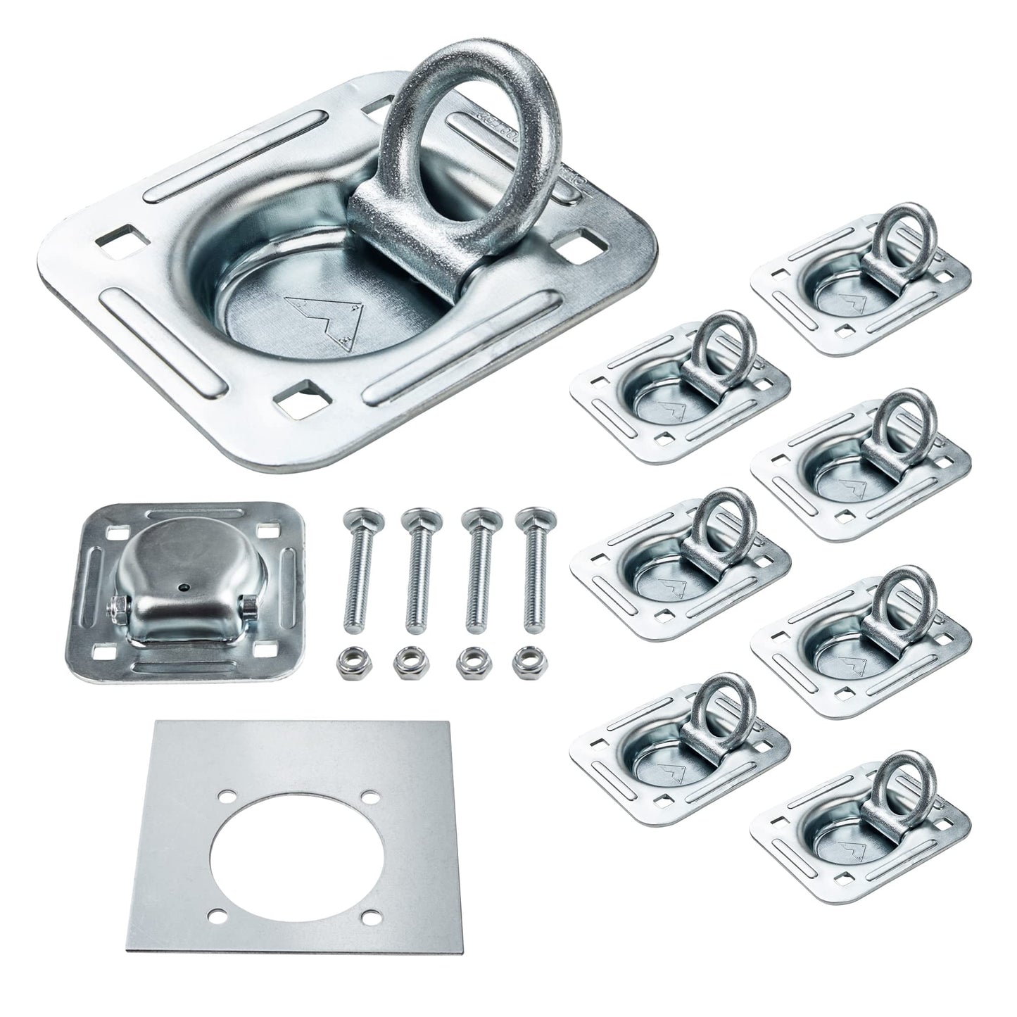 Lonffery 8 Pack Recessed D-Ring Tie Down Anchors (6,000 lb. Capacity), Heavy Duty Kit for Trailer or Deliveries