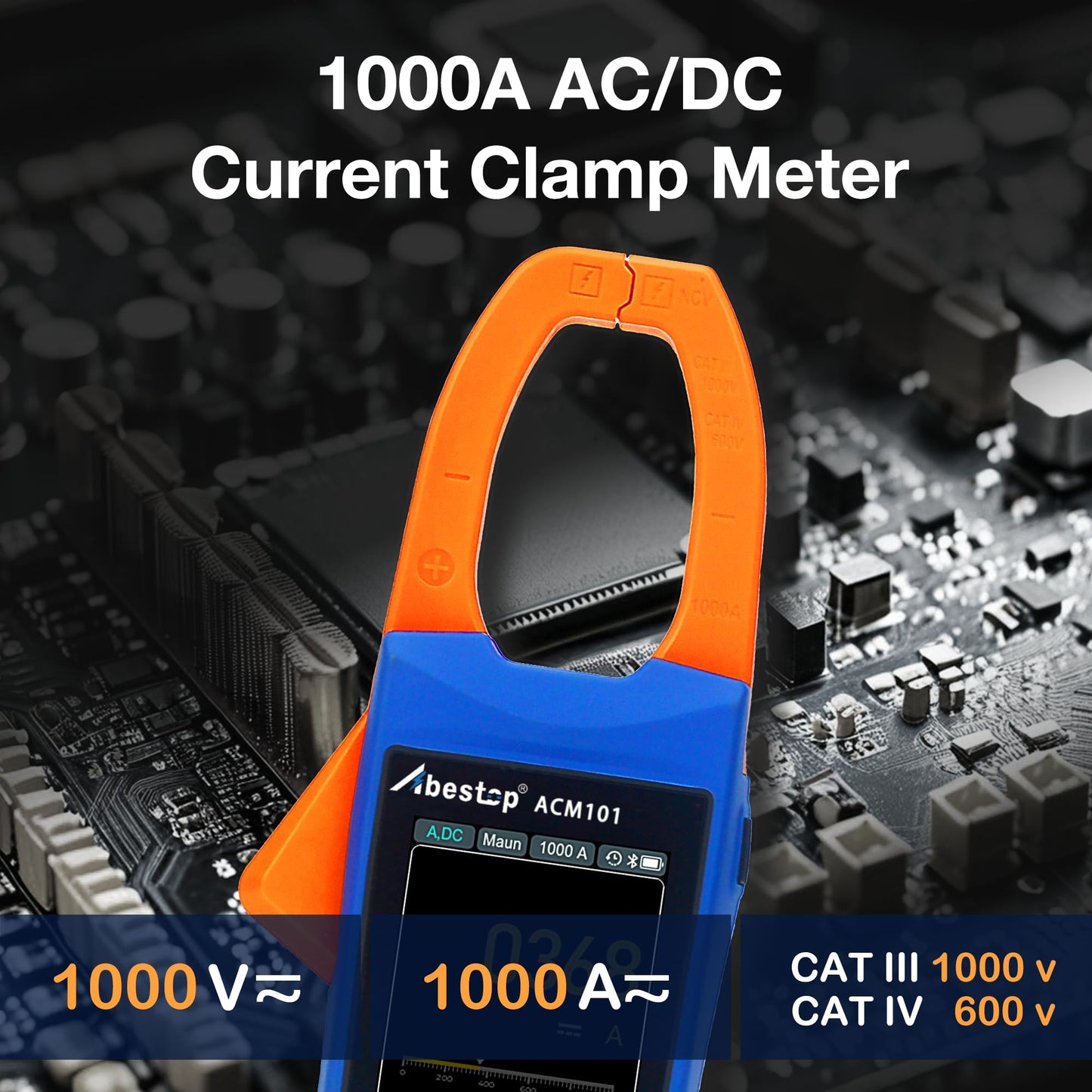 ACM101 Abestop Clamp Meter 1000A Smart 3 in 1 AC/DC Current Clamp with 2.8 inch IPS LCD Display OSC + Record Function