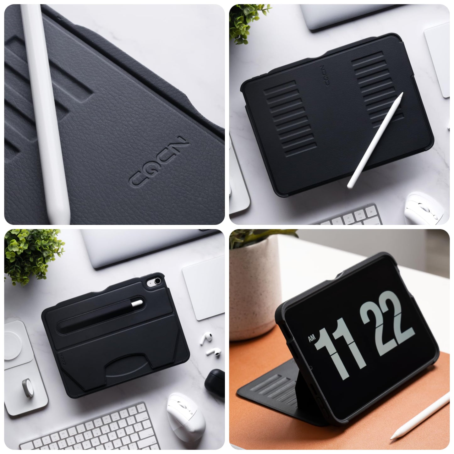 ZUGU CASE for iPad Air 11 (M3 2025 / M2 2024) iPad Air 4 & 5 10.9 Inch (2020/2022) - Protective, Ultra Thin, Magnetic Stand, Sleep/Wake Cover with Apple Pencil Charging & Storage - Black