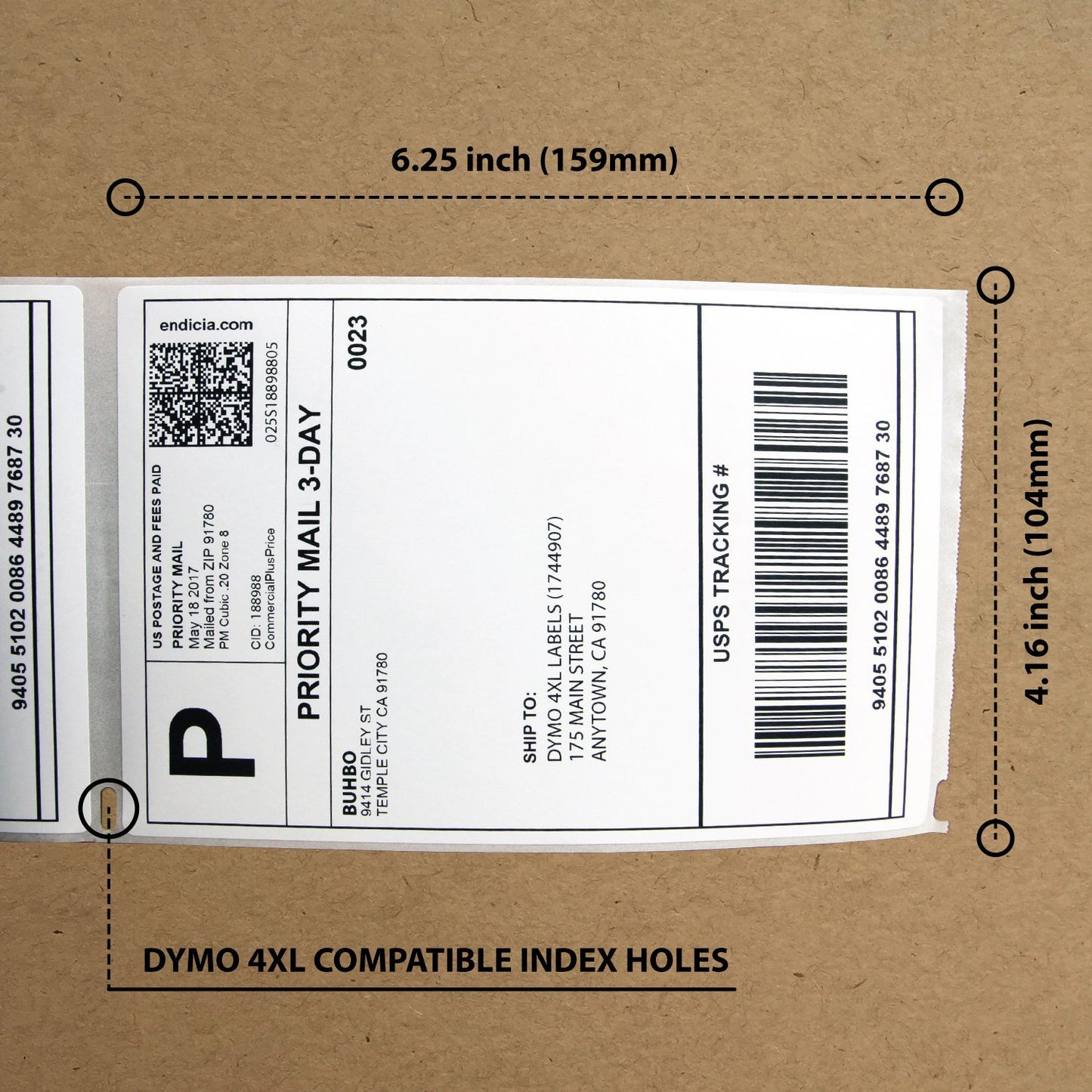 Buhbo Compatible with DYMO LabelWriter 4XL 4" x 6" Shipping Label 1744907, White (20 Pack / 220 Labels Per Roll)