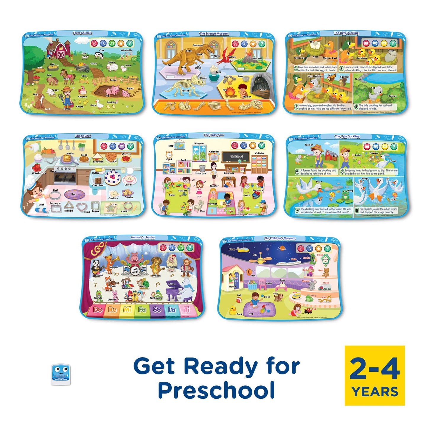 VTech Touch and Learn Activity Desk Deluxe 4-in-1 Preschool Bundle Expansion Pack I for Age 2-4