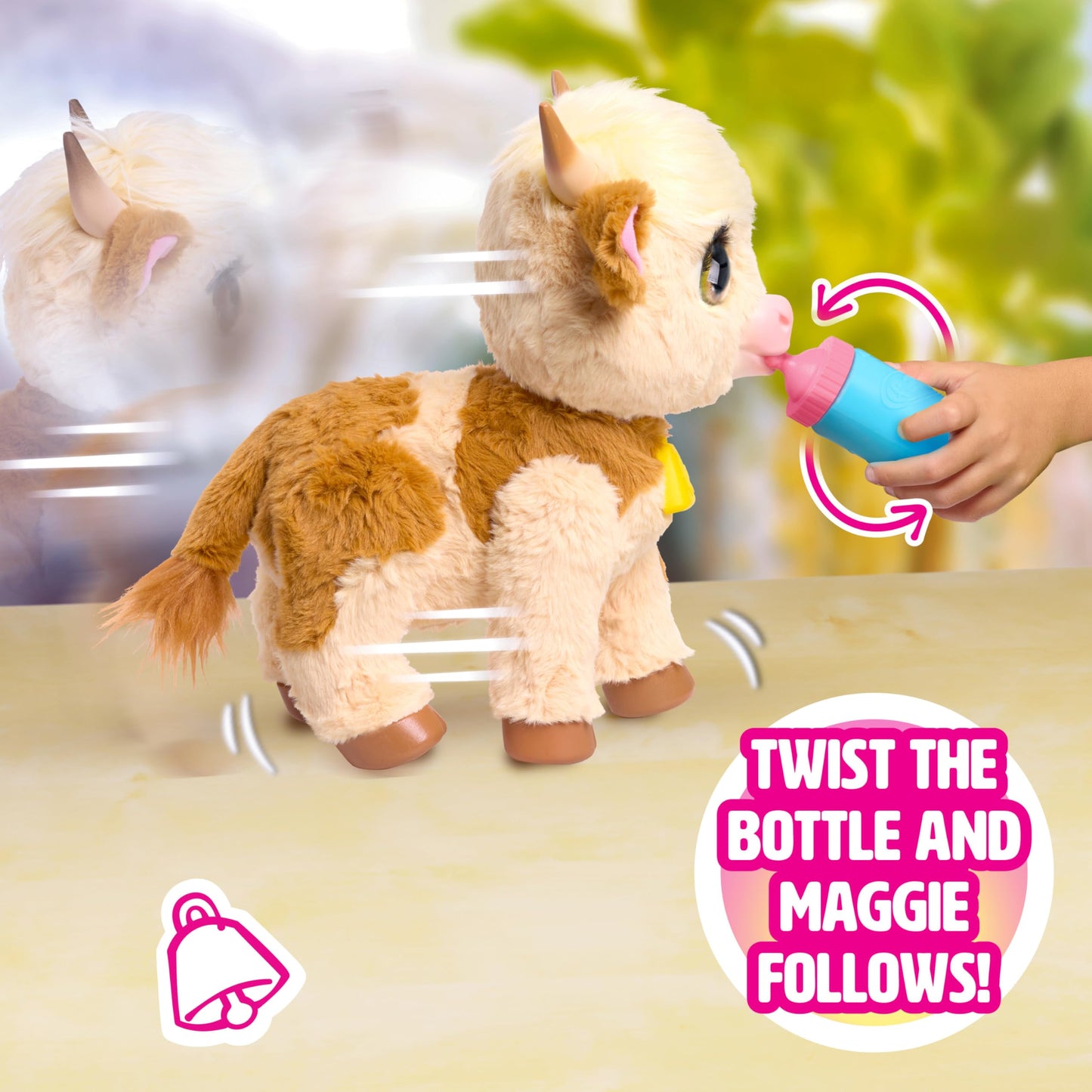 FurReal Maggie The Feed & Follow Cow, Kids Toys for Ages 4 Up, Gifts and Presents