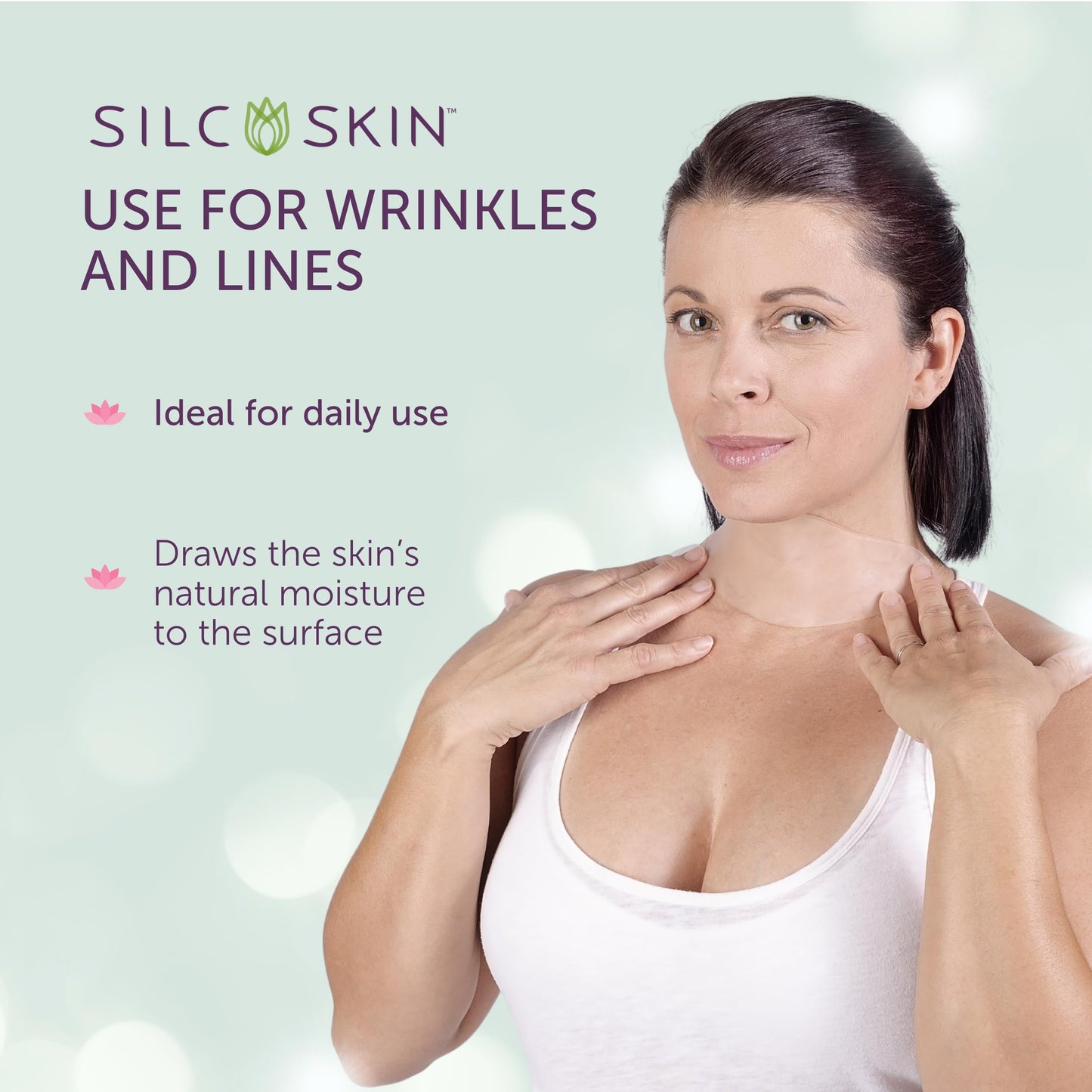 Silc Skin Collette Pad - Medical-grade Neck Wrinkle Patches, Smoothing Anti Wrinkle Neck Pads, Reusable Silicone Neck Patches, 30 Day Supply