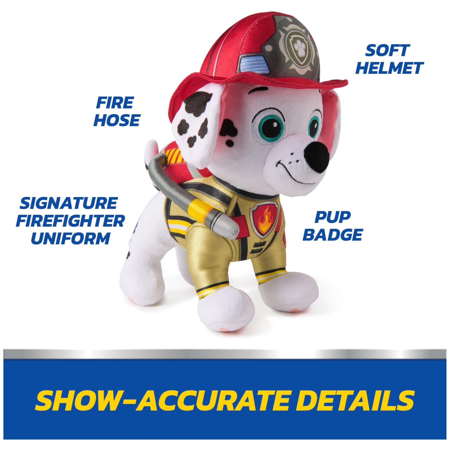 PAW Patrol: Fire Rescue Marshall, Plush Toy with Fire Extinguisher, Backpack, and Hose, Preschool Toys, Kids Toys for Boys & Girls, Ages 3 and Up, 10”