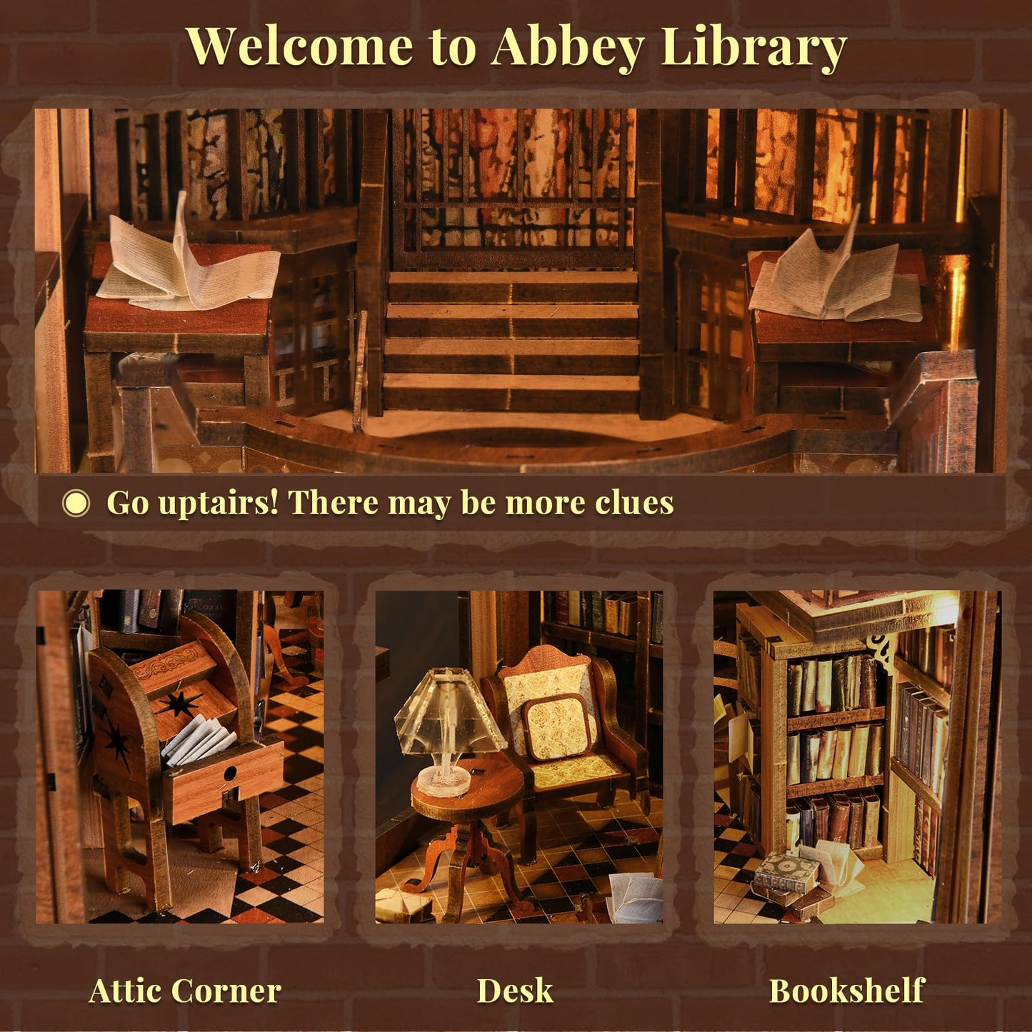 MiniCity Book Nook Kit, DIY Miniature Dollhouse Book Nook Kit with Dust Cover and LED Light for Teens and Adults (The Song of Sirens)
