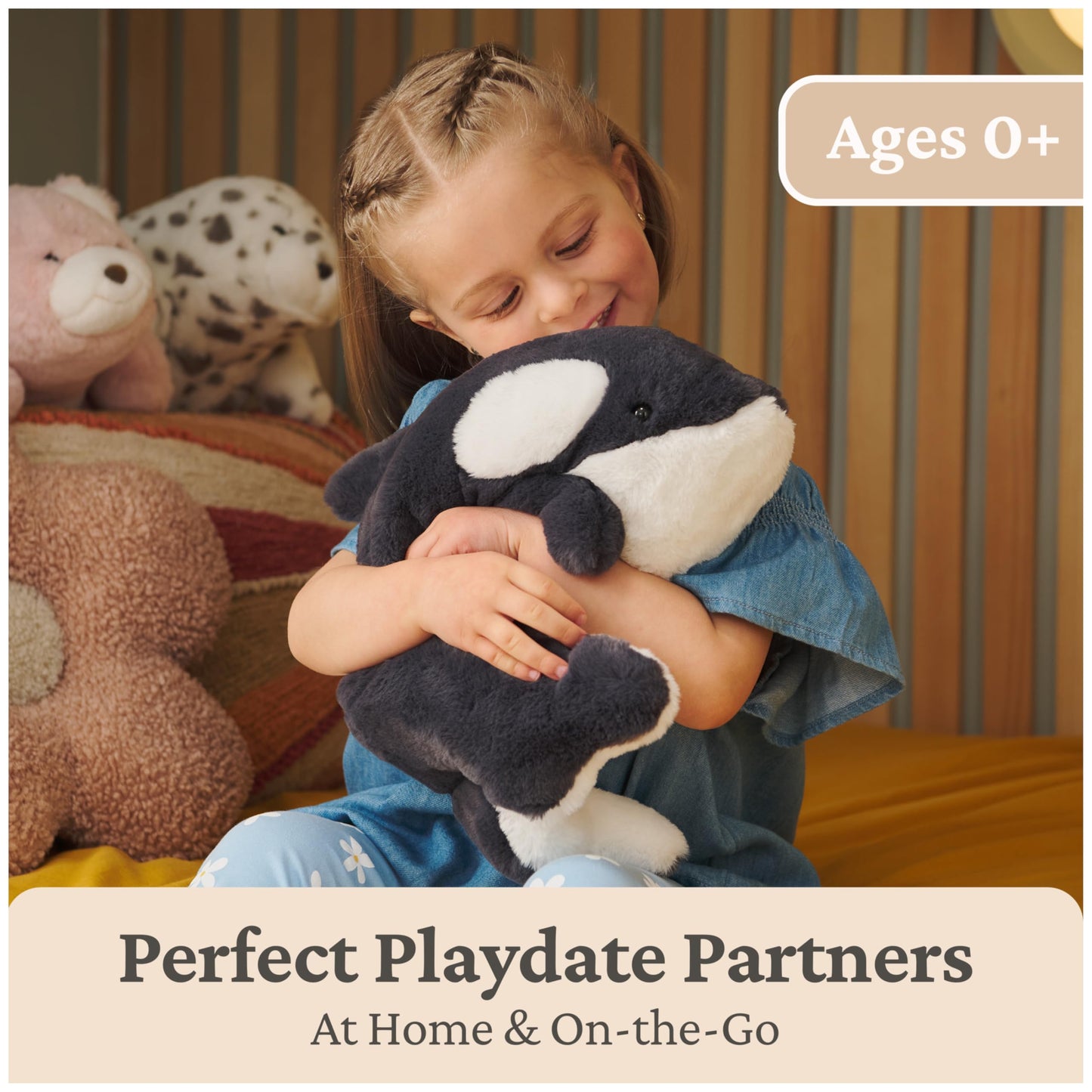 GUND Flynn Orca Whale Plush, Premium Whale Stuffed Animal for Ages 1 and Up, Black/White, 10”