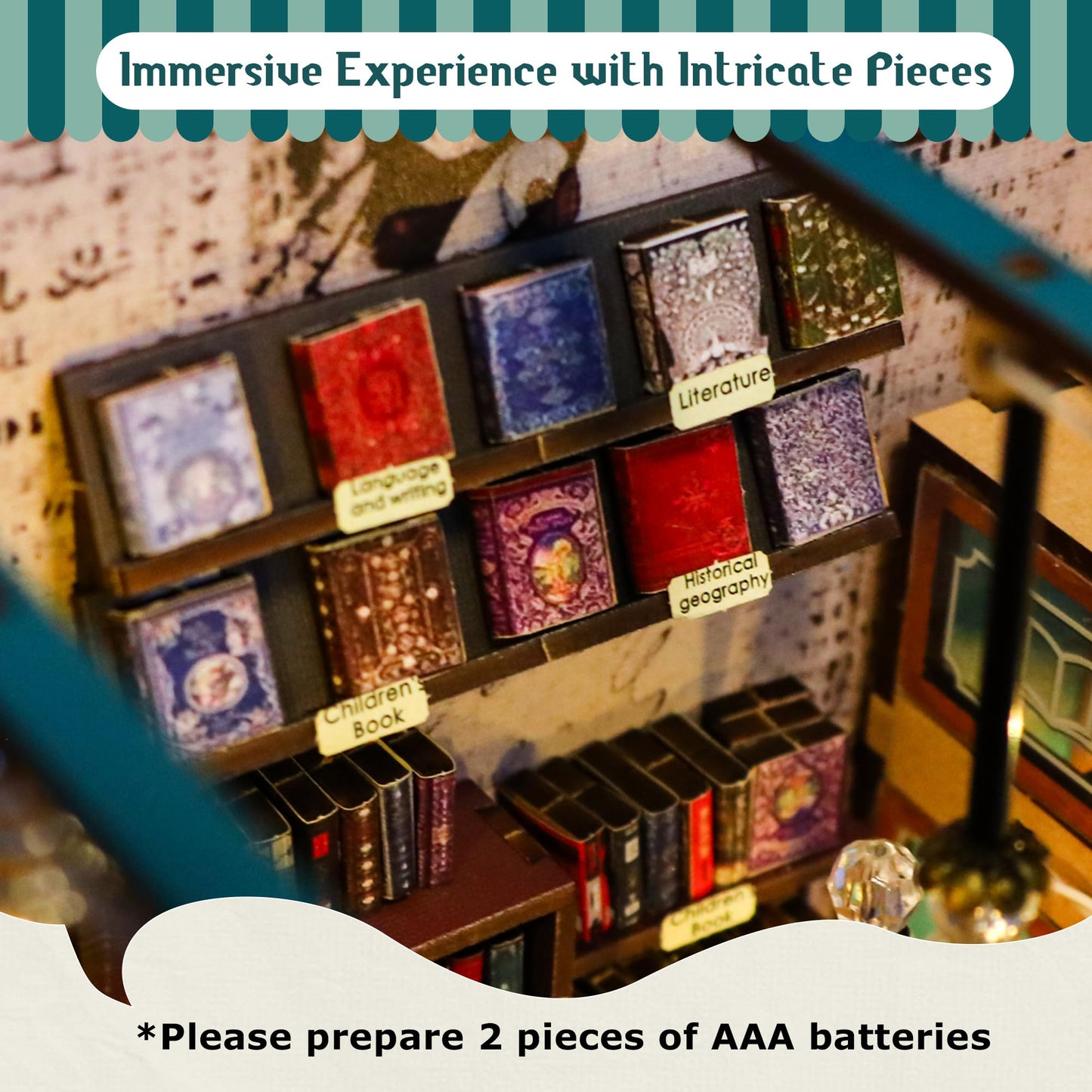 Soothee DIY Book Nook Kit with LED Lights - 3D Puzzles for Adults & Teens, Miniatures and Model Building Kits for Bookshelf Decor, Relaxing Craft & Unique Gift for Craft Lovers (Soul Bookstore)