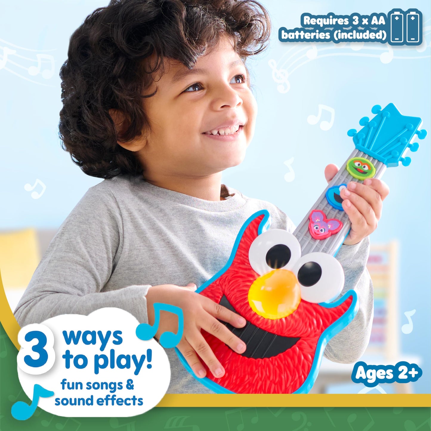 Sesame Street Rock with Elmo Guitar, Kids Toys for Ages 2 Up, Gifts and Presents