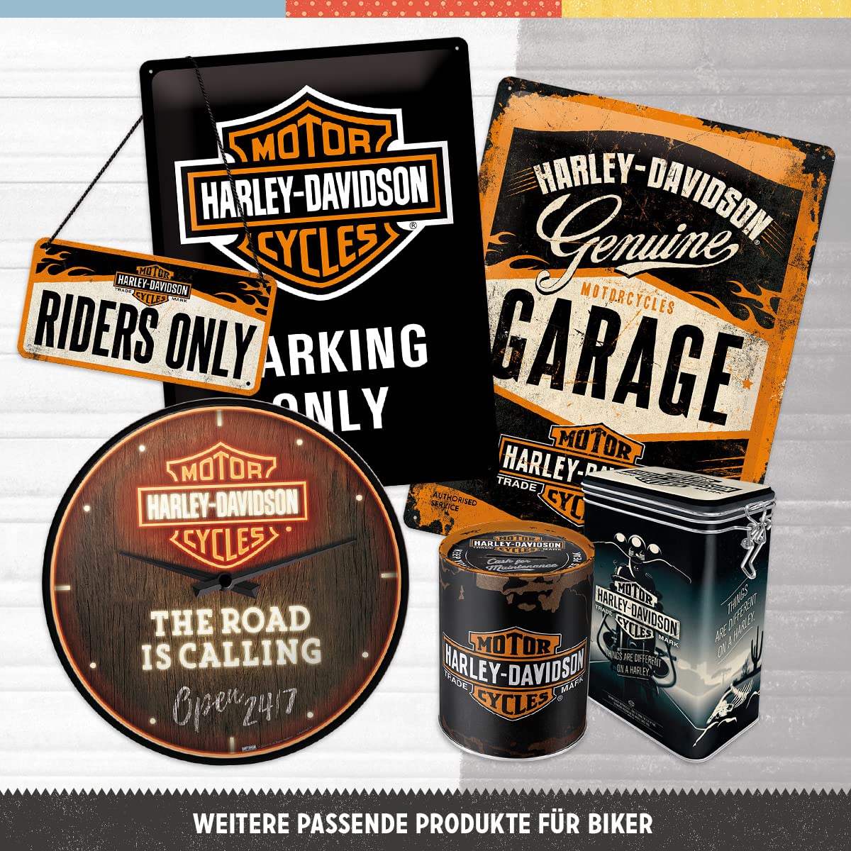 Nostalgic-Art Harley Davidson-Gift Idea for Motorcycle Fans, Metal, Vintage Box, 9,3 x 11,7cm