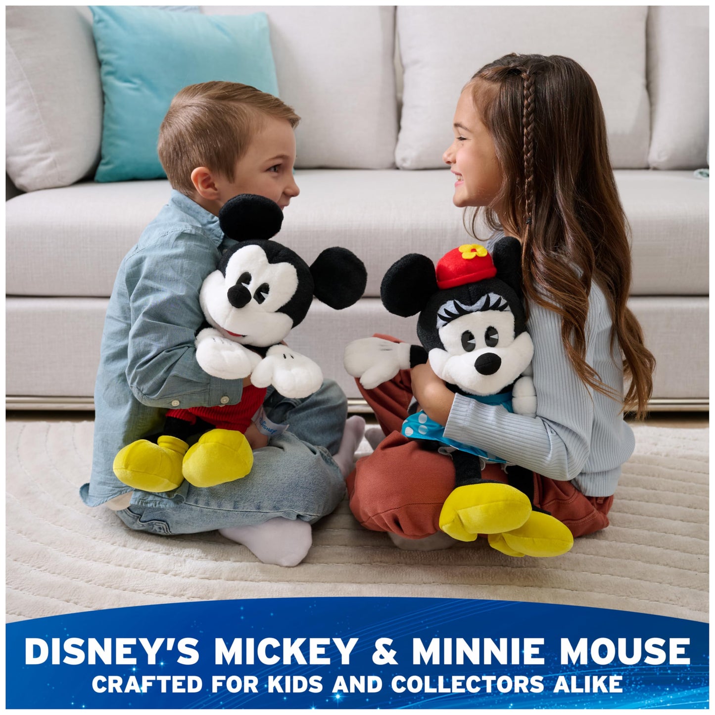 GUND Disney Official Mickey Mouse Classic Plush, Mickey and Friends, Deluxe Collector Stuffed Animal for Ages 1 and Up, Black/White, 14”