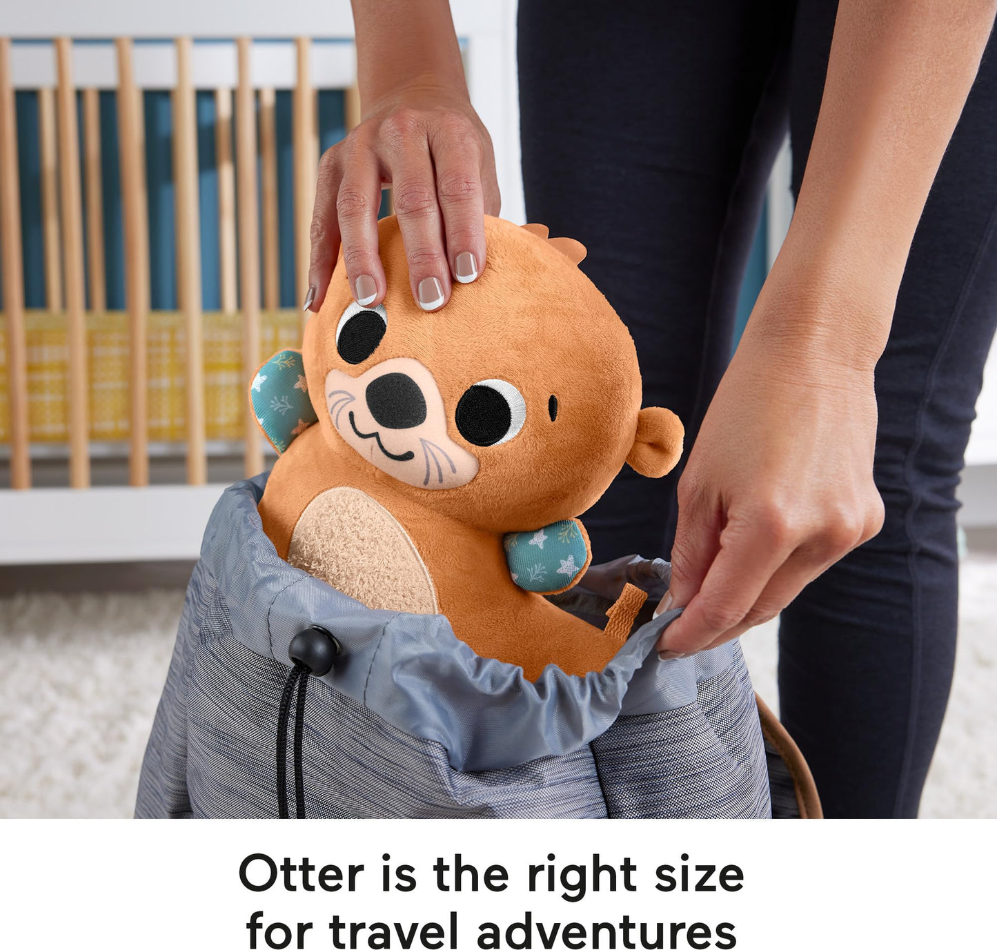 Fisher-Price Baby Toy 2-in-1 Rockin’ Tummy Time Otter Plush Sensory Activity with Soft Book for Newborn Play Ages 0+ Months