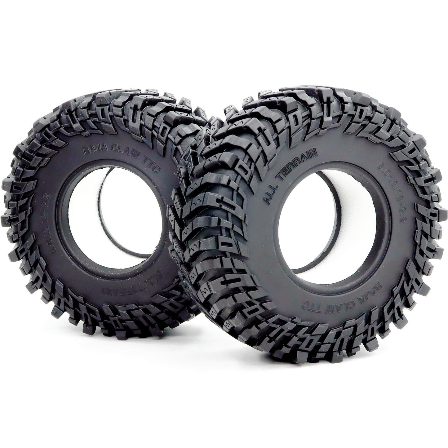 HOBBYSOUL 4pcs RC 2.2 Crawler Tires Soft Sticky 127mm/5.0inch Tall 2.2 Tires Tyres for 1/10 Axial Wraith Axial Yeti/Traxxas TRX4 AMG 6x6 / redcat Everest 10
