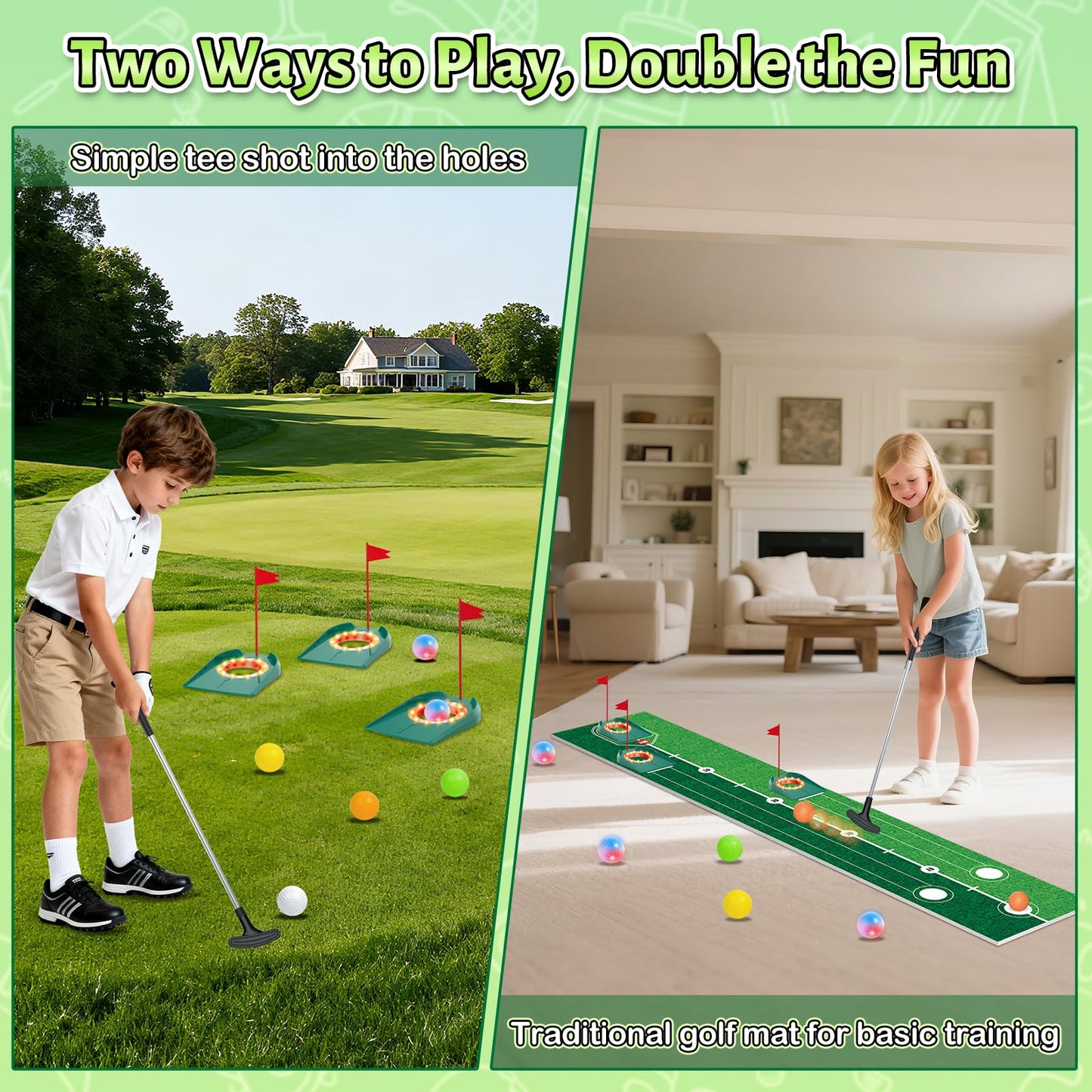 Kids Golf Toy Set Indoor Outdoor Fun for Ages 3-8