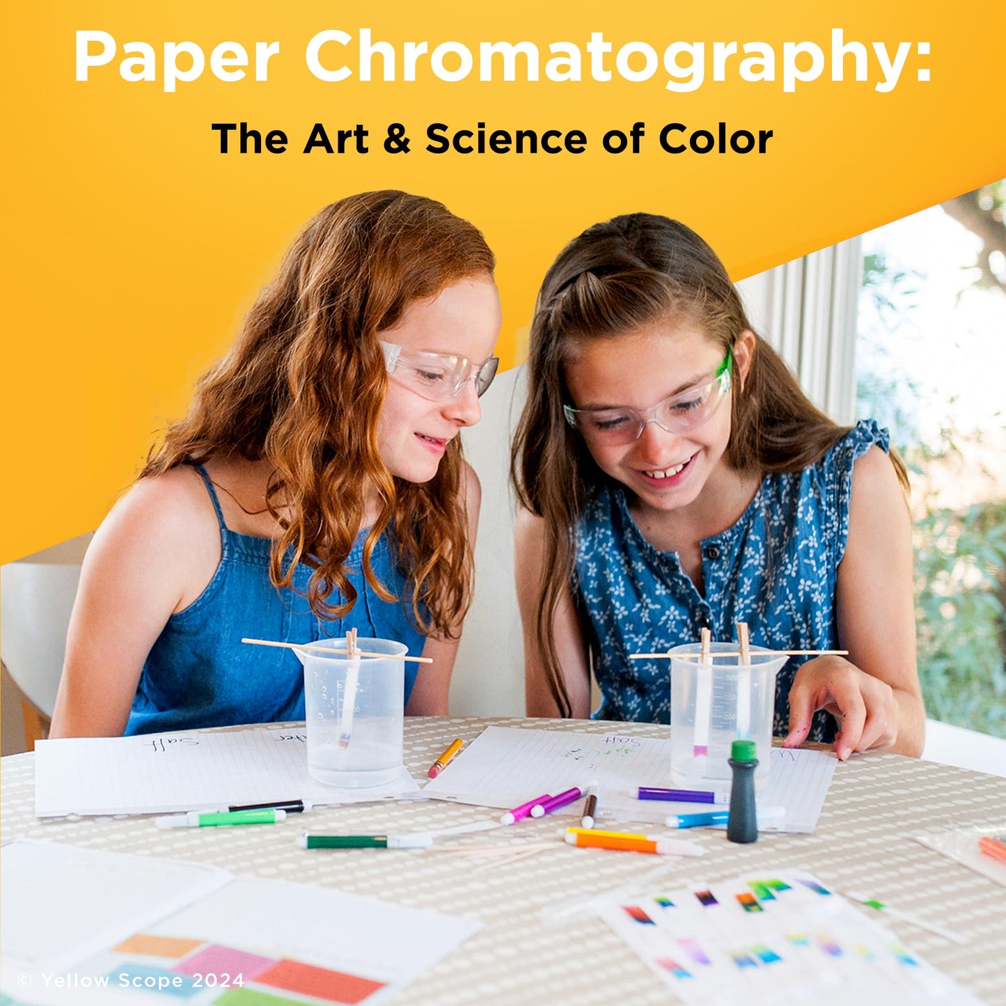 YELLOW SCOPE Paper Chromatopgraphy Science Kit for Kids, Toddler Activities, Preschool Learning Activities, STEM Kits for Girls and Boys, Educational & Fun for Ages 8 to 12