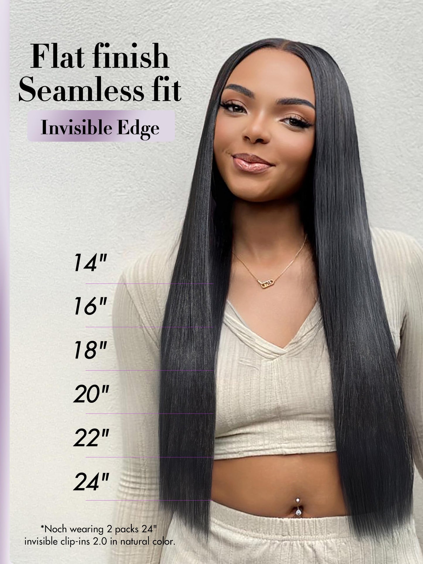 LUVME Invisible Clip in Hair Extensions Real Human Hair, Remy Human Hair Extensions Clip ins for Women, Natural Human Hair, 16 inch 110g 7Pcs, Natural Black