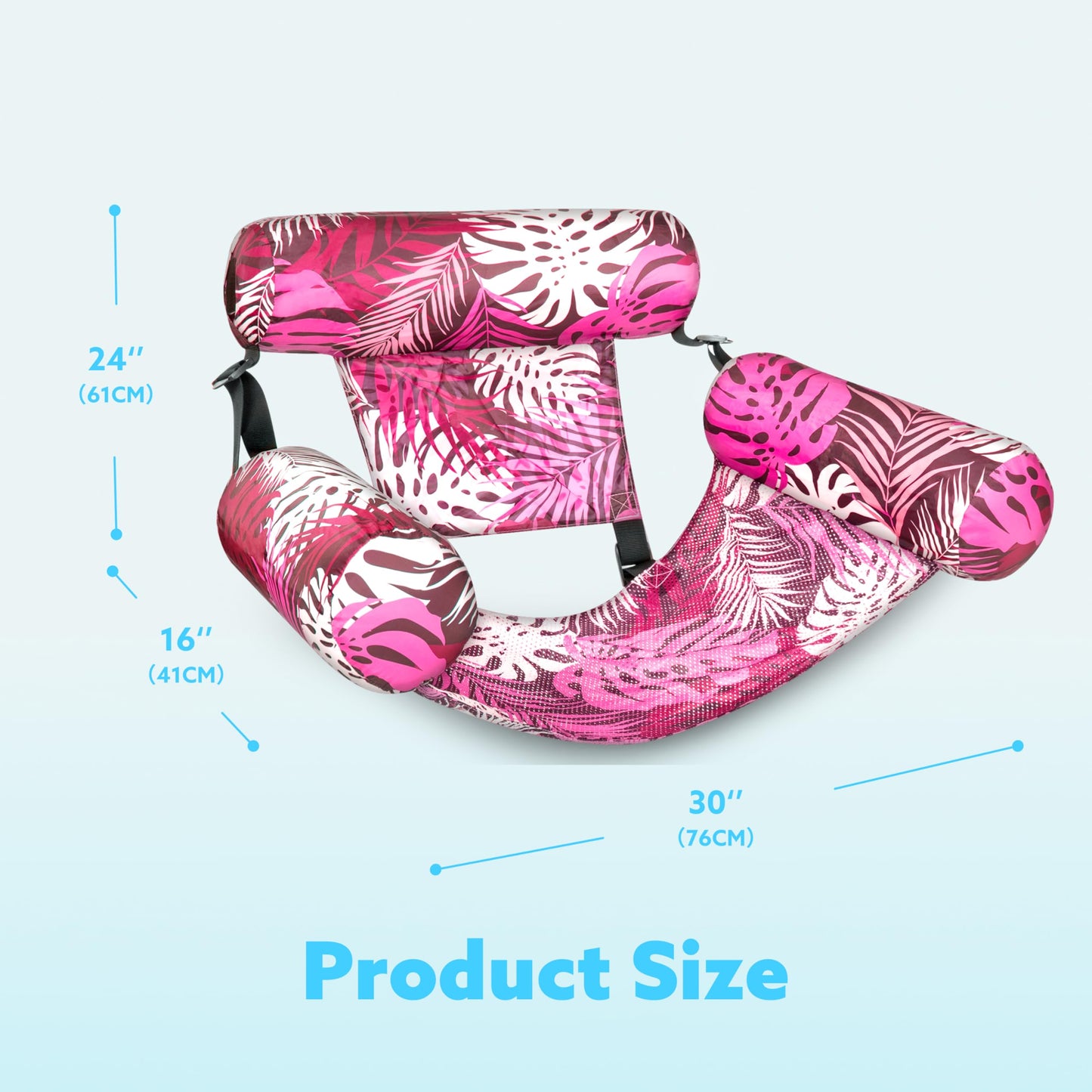 SLOOSH Inflatable Pool Floats Adult,2 Packs Floating Lounge Chairs,Blow up Pool Noodles for Adult Heavy Duty,Floating Chair for Party Summer Water Beach Lake Fun,Tropical Leaves-Pink,Blue