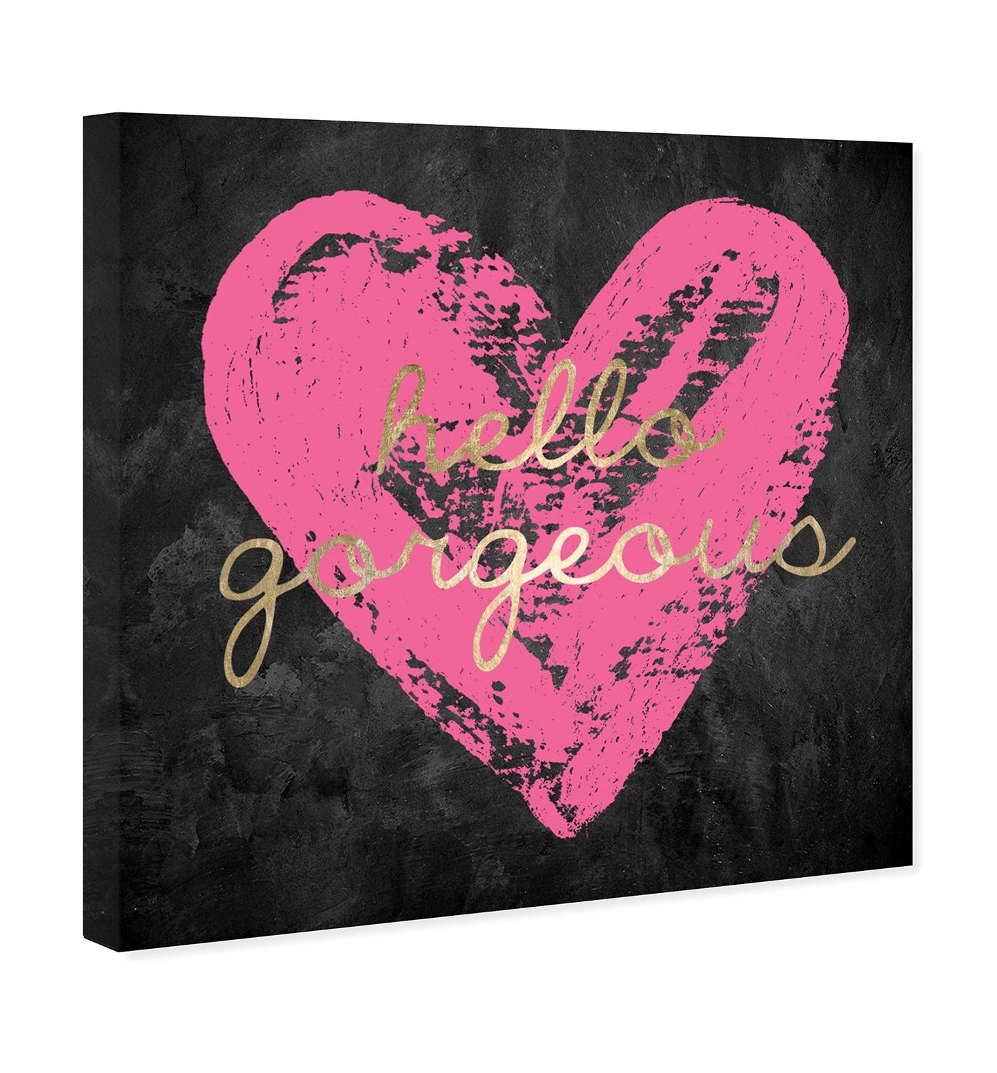 The Oliver Gal Artist Co. Fashion and Glam Wall Art Canvas Prints 'Gorgeous Salute Hot Home Décor, 16" x 16", Pink, Black