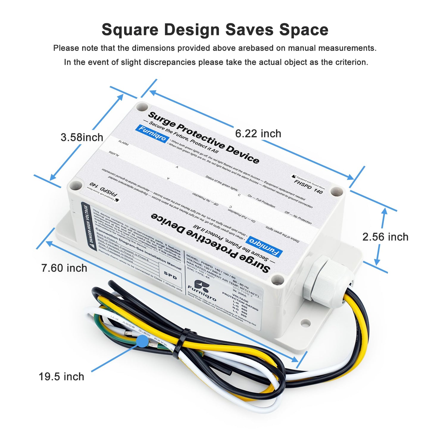 FHSPD140 Whole House Surge Protector FS140 Whole House Surge Protection Device Rated for 140,000 Amps, Whole Home Surge Protector, Indoor/Outdoor Use, 120/240V