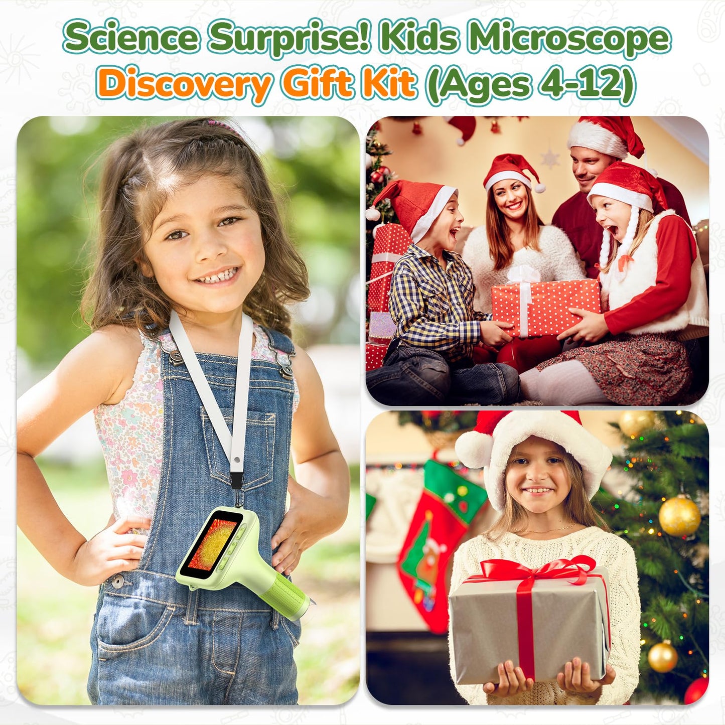 3.0" Screen Digital Microscope for Kids: 1000X Rechargeable Mini Pocket Portable Miniscope Magnifying Glass 4K Coin Jewelry Loupe Edu Science STEM Toy Xmas Gift 4-12 Boys Girls