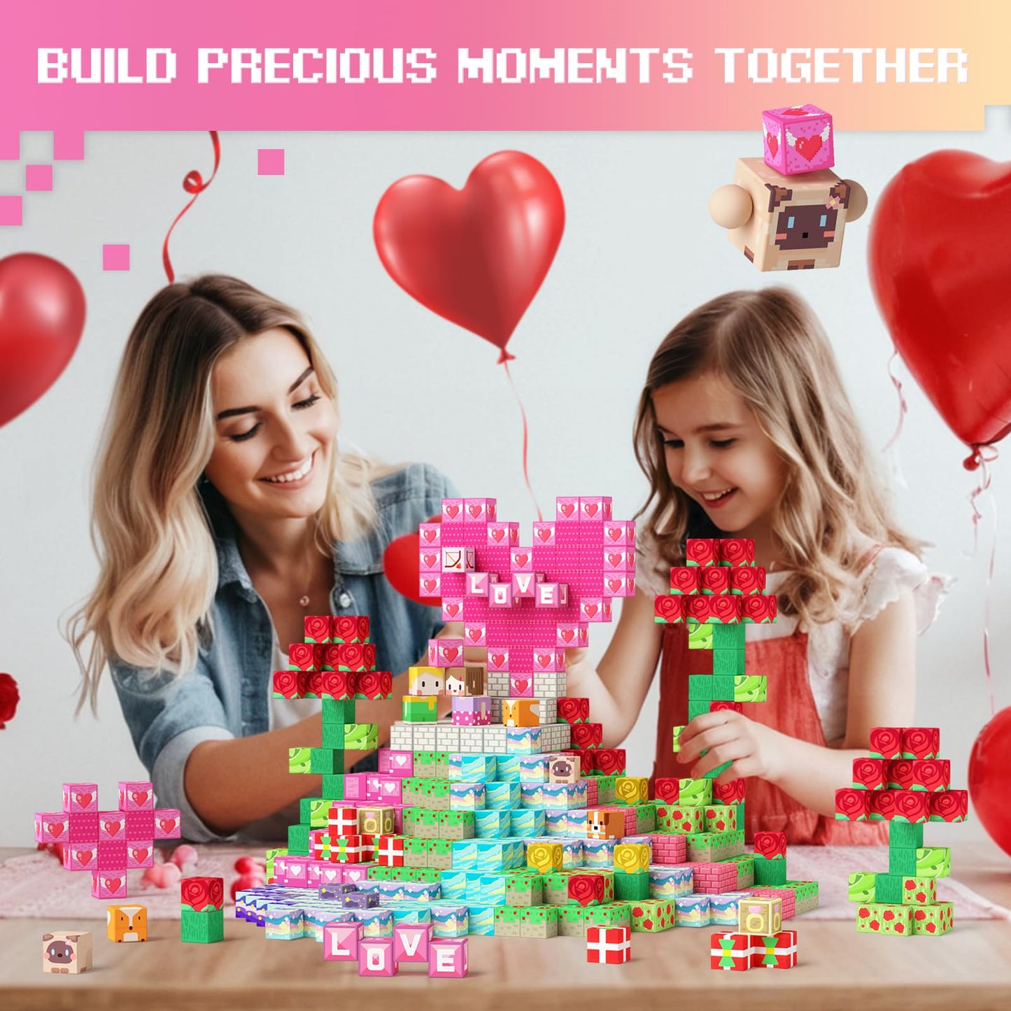 GobiDex 100PCS Magnetic Blocks Princess Building Toys for Girls Age 3+, Game-Based Build MagWonder with STEM Magnet Construction Set, Sensory Gifts for Kids Birthday (1 inch)