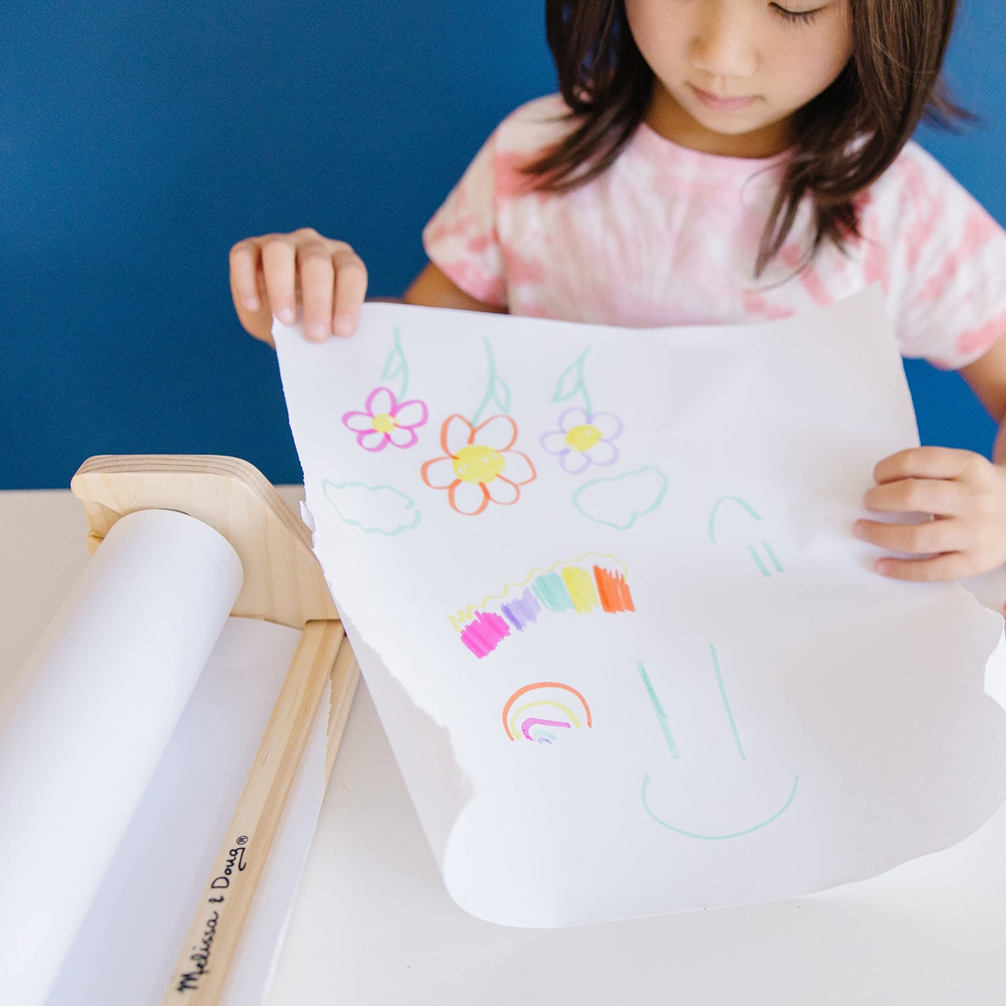 Melissa & Doug Tabletop Easel Paper Roll (12 inches x 75 feet), 3-PackKids Drawing Paper, Art For Kids
