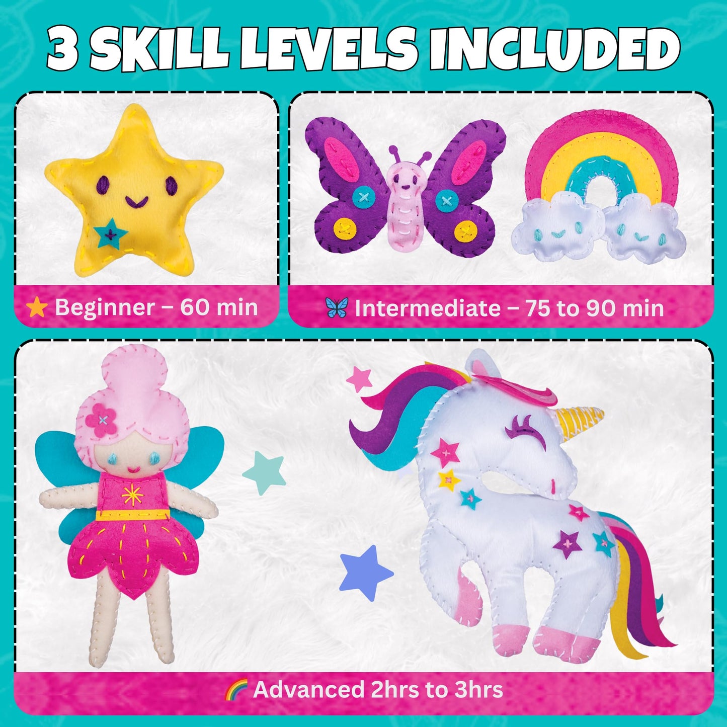 Sewing Kit for Kids - Unicorn Wonderland Learn to Sew Magical Projects - Beginner Sewing Kit for Girls 7 8 9 10 11 12 yrs - Sewing Kits for Kids with Instructions and Sewing Supplies