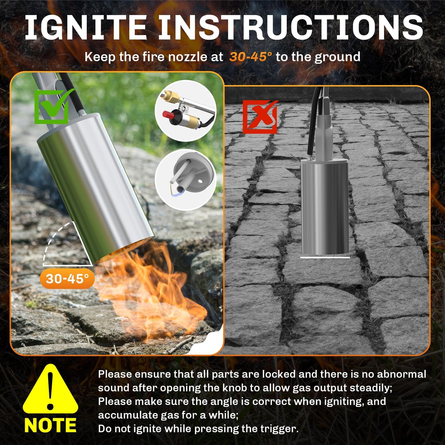WELLUCK Propane Torch Weed Burner, Weed Torch 1,800,000 BTU Flame Weeder with CGA 510 11.5FT Hose, Heavy Duty Blow Torch with Self Igniter, Flamethrower for Weeding, Barbecue, Asphalt, Snow Melting