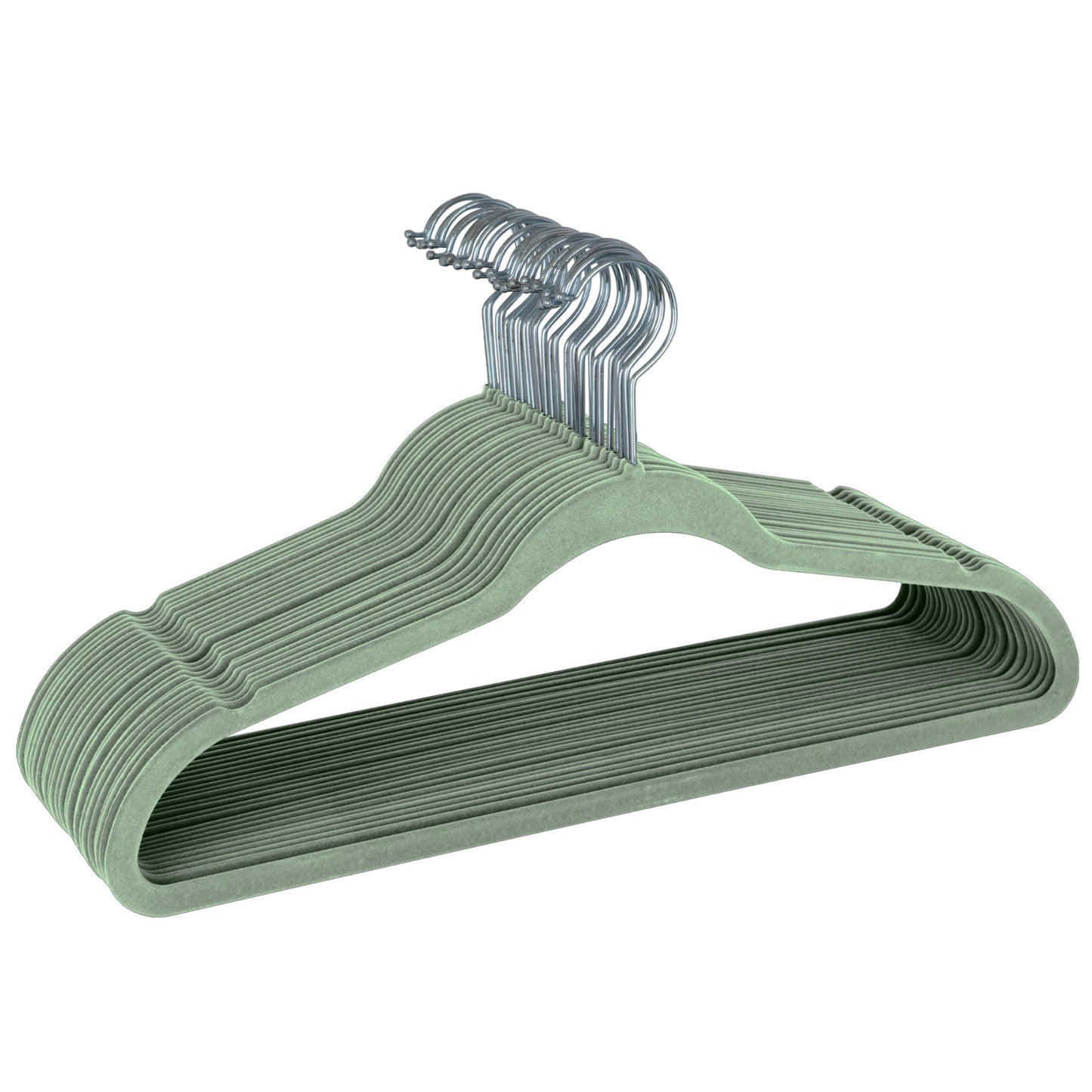 Simplify Slim Velvet Clothes Hangers | 50 Pack | Non-Slip | Shirts | Suit | Pants | Dresses | Garments | Closet Storage & Organization | Durable | Sage