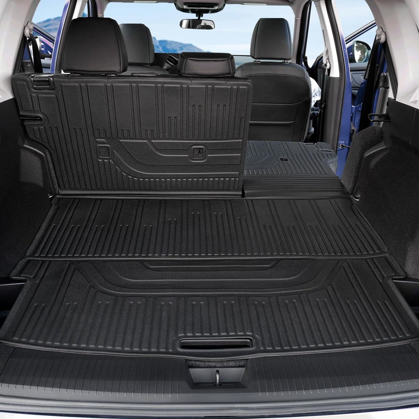 JOULARISE Cargo Mat Backrest Mats for Nissan Rogue 2021-2025 2026 (Not fit Sport), All Weather TPE Cargo Liner Trunk Mat Accessories (Cargo Mat with Backrest Mat)