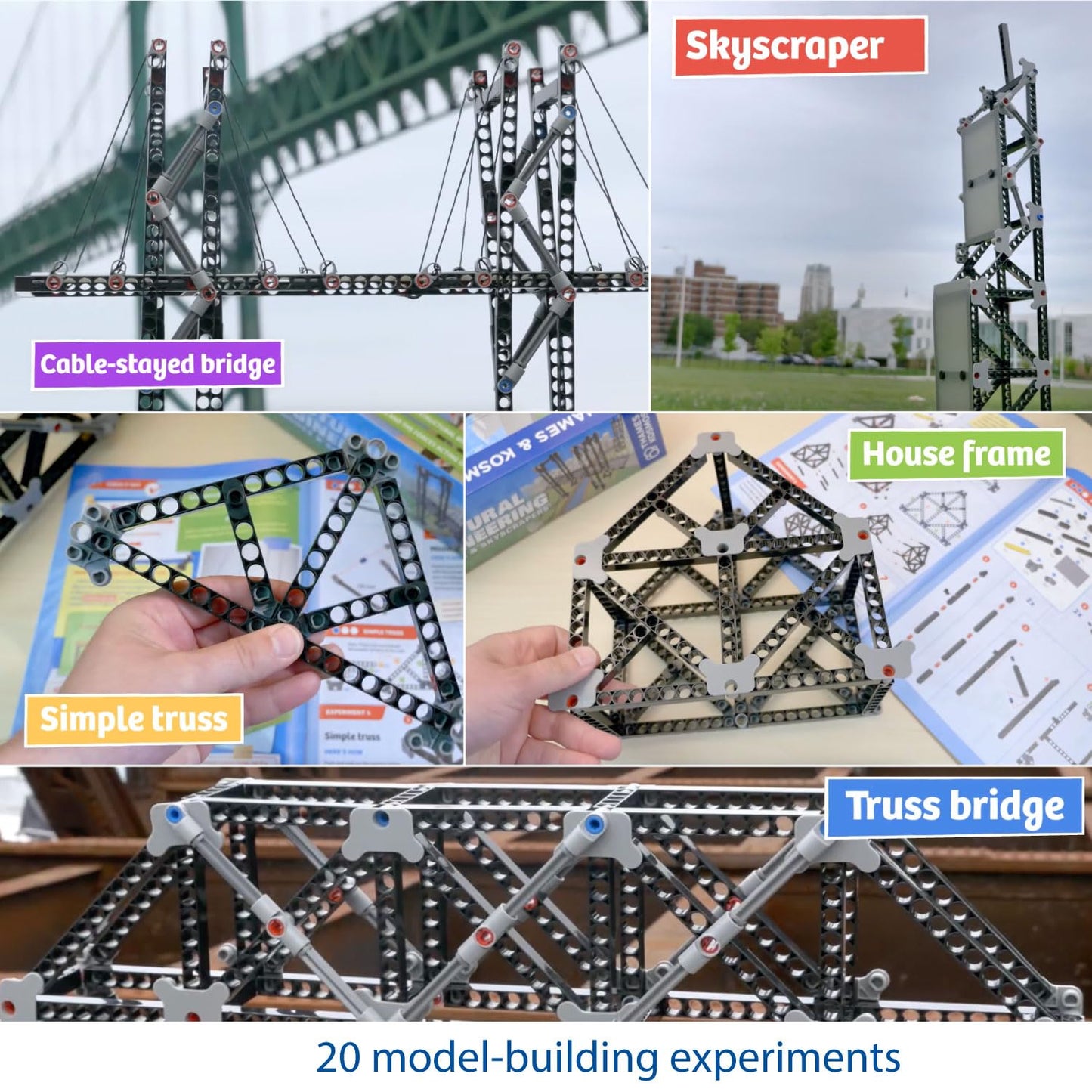 Thames & Kosmos Structural Engineering: Bridges & Skyscrapers, Blue (625414), Small