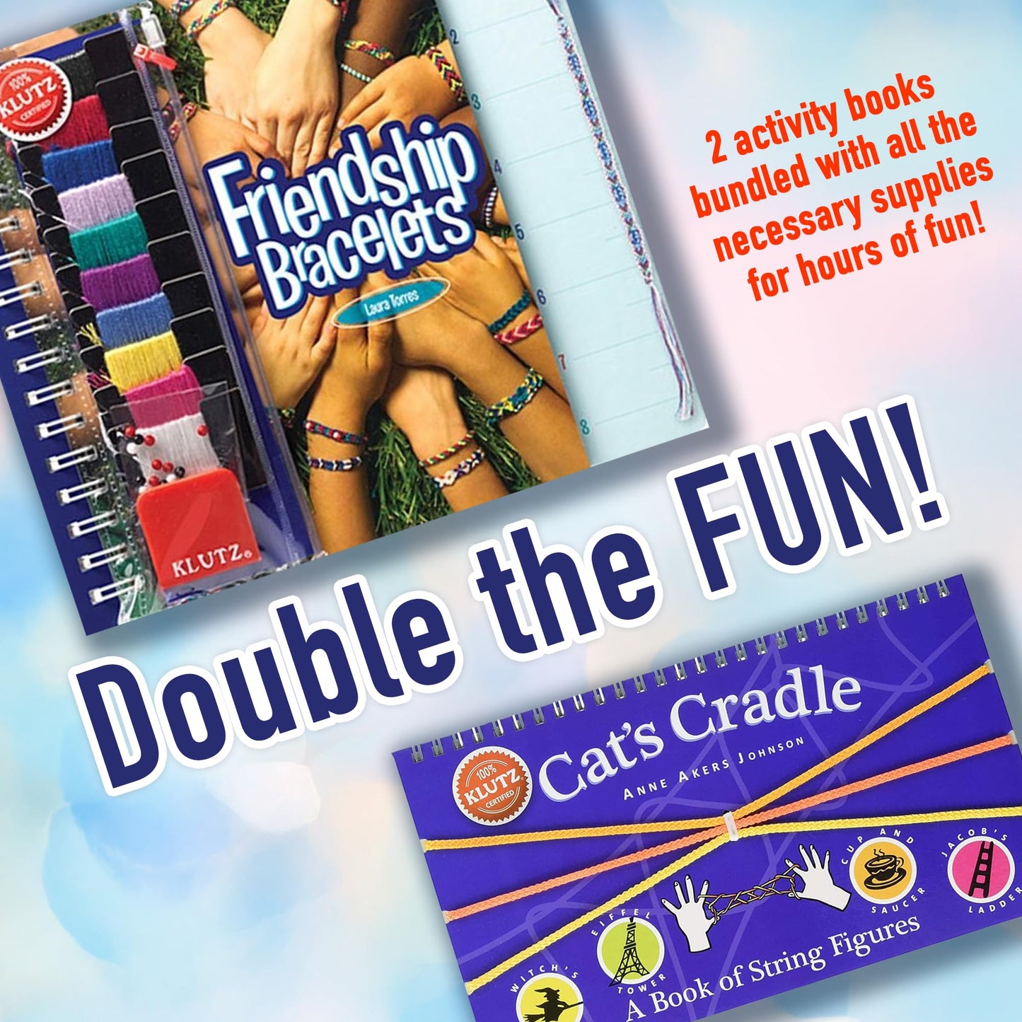 Klutz Make Your Own Mini Erasers Book & Activity Kit with Clay, Tools and Cat's Cradle String Figures Book Bundle