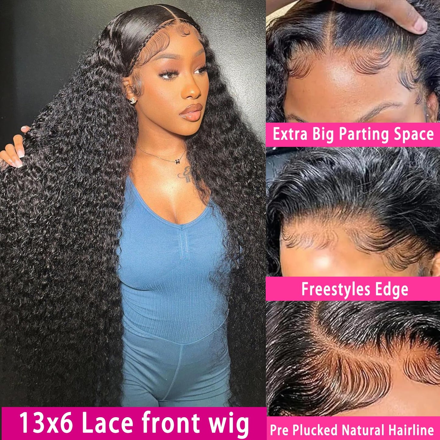 SBDSBD 30 Inch13x6 Deep Wave Lace Front Wigs Human Hair Pre Plucked Deep Wave Curly Wig Human Hair 200 Density Water Wave wet and wavy Lace Front Wigs Human Hair for wowen Lace Frontal Wigs Human Hair