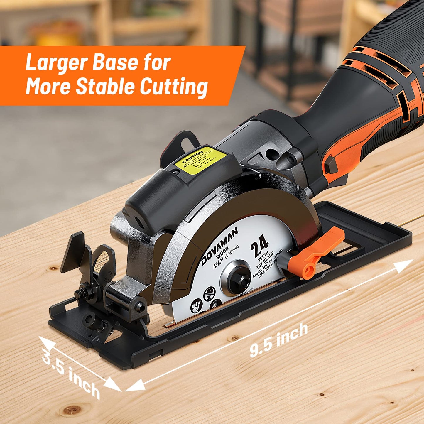 DOVAMAN Circular Saw, 5.8A 4-1/2" Circular Saw w/Laser, Metal Auxiliary Handle, 6 Blades (4½", 4¾"), Cutting Depth 1-11/16" (90°), 1-3/8" (45°), Ideal for Wood, Soft Metal, Plastic, Tile - MCS01A