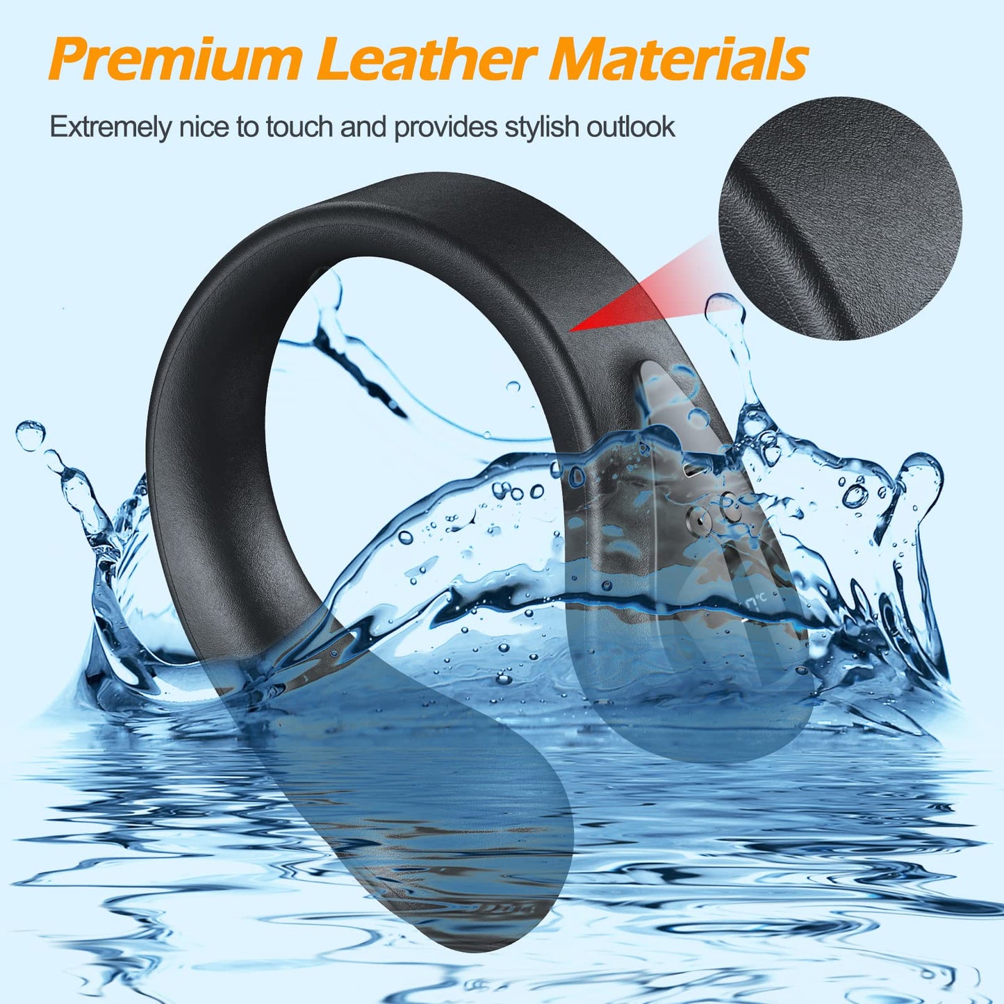 JODNO Portable Neck Warmer Rechargeable, Soft Leather Cordless Neck Heater Wrap Graphene Heated Scarf with 12 Heat Levels, Hand Warmers Electric Heating Pad for Pain Relief, Warm Gifts for Women Men