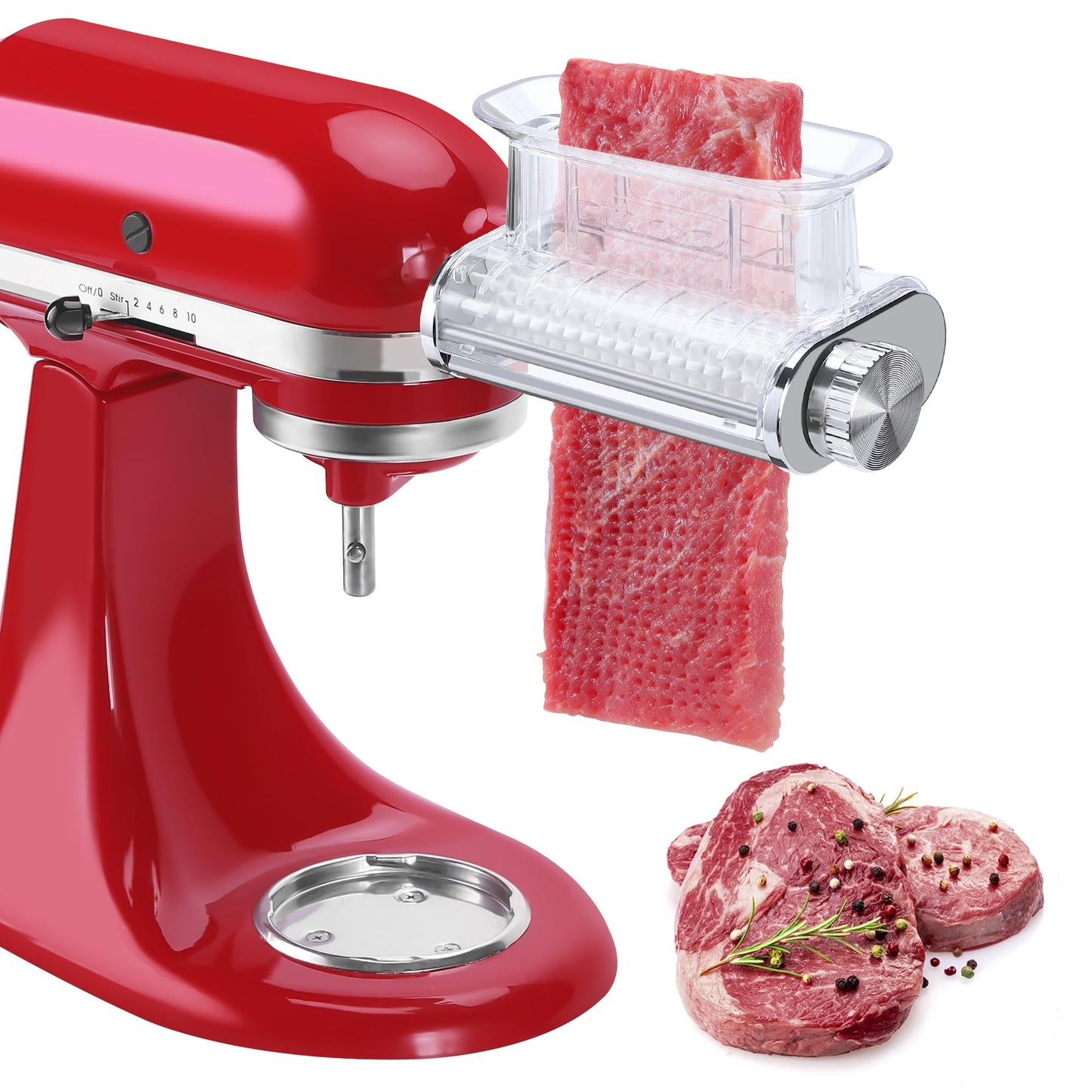 Meat Tenderizer Attachment for Kitchenaid Stand Mixers, 3 Adjustable Thickness, Meat Tenderizer Machine with Transparent Cover, Meat Cuber Accessories for Kitchen aid, Dishwasher Safe