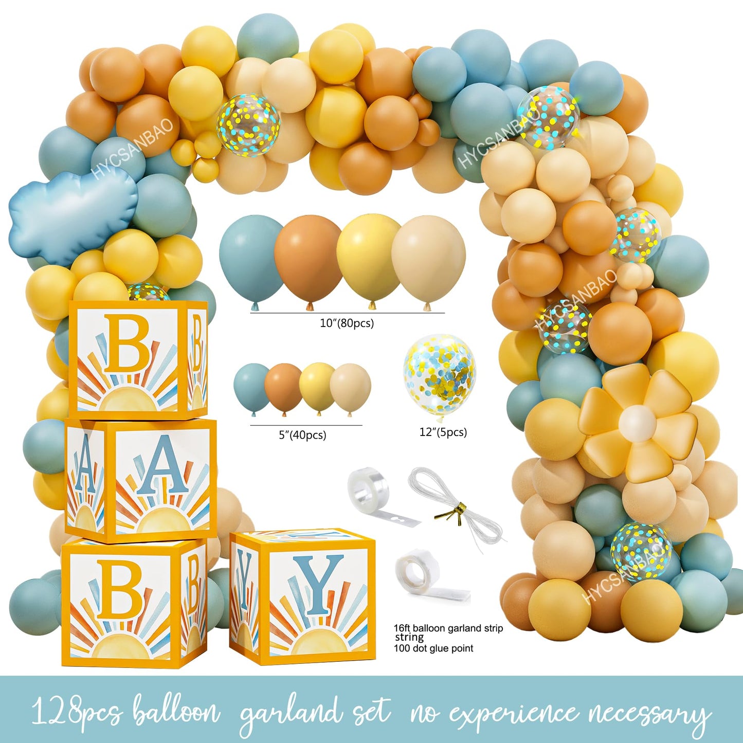Here Comes the Son Baby Shower Decorations for Boy, Boho Sun Baby Shower Party Supplies, It's A Boy Gender Reveal Décor, Retro Sun You Are My Sunshine Baby Shower